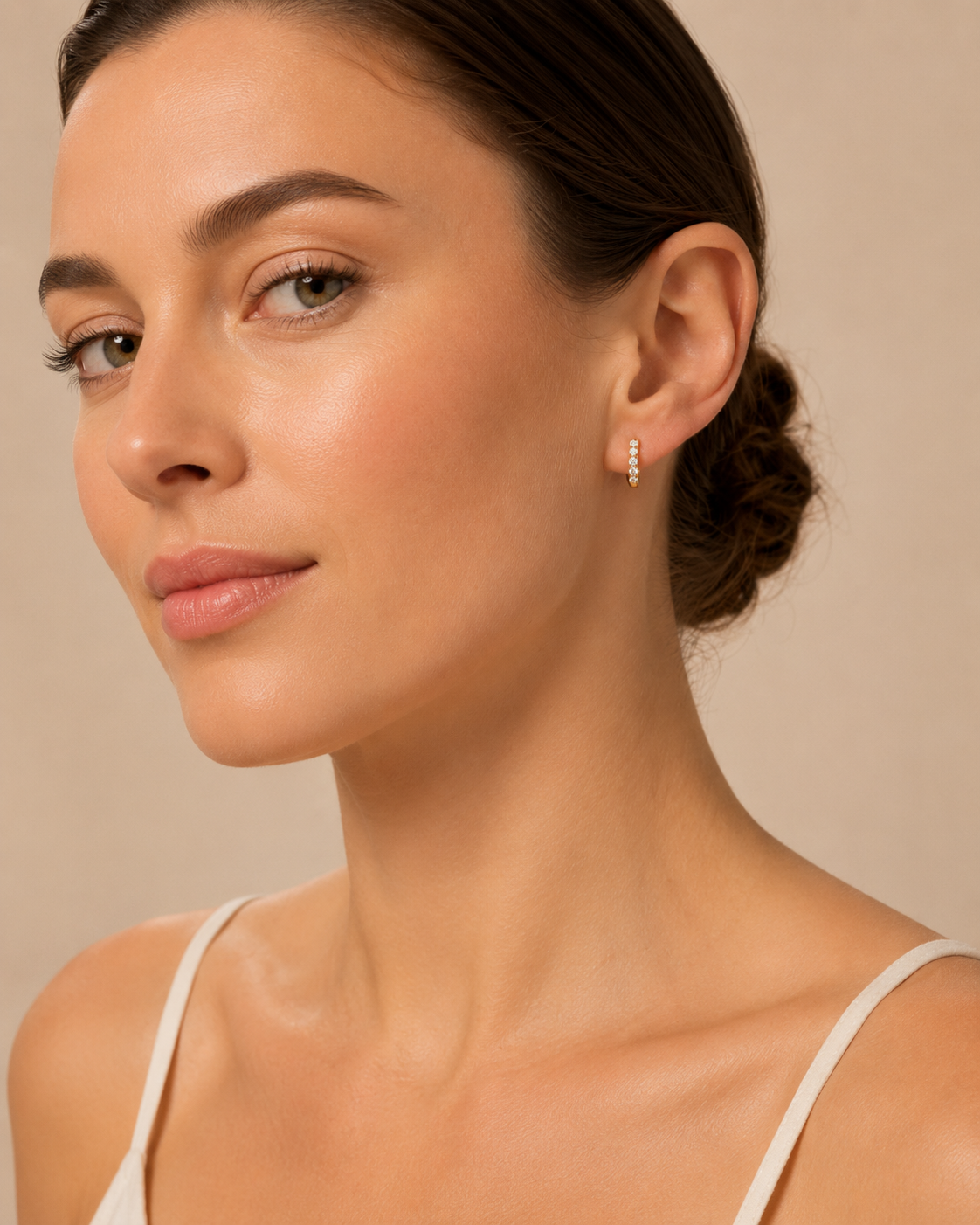 Creolen Ohrringe ⌀ 11,8 mm aus 585 Gold mit 10 Lab Grown Diamanten 0,35 ct von ONE ELEMENT – Bild 3