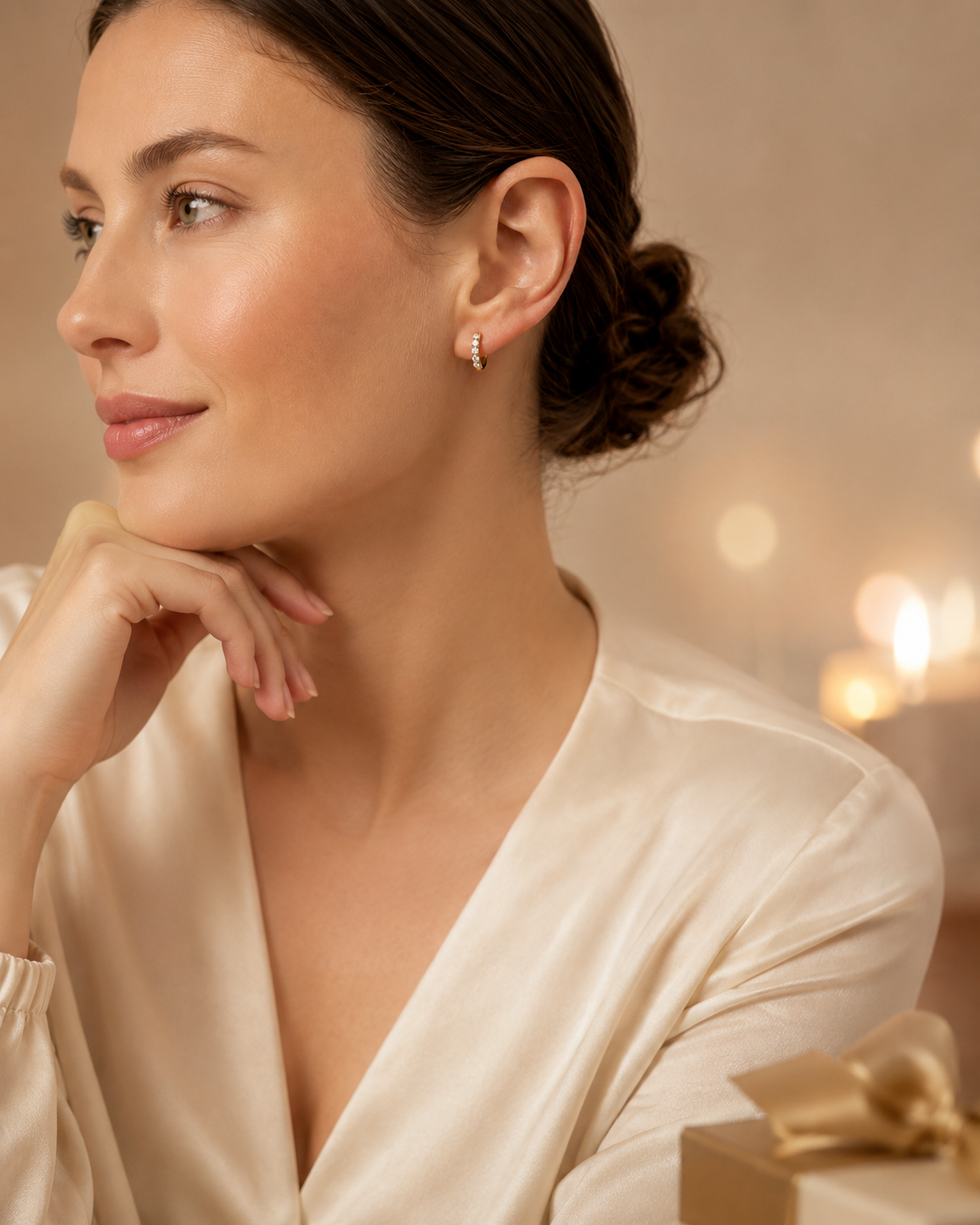 Creolen Ohrringe ⌀ 11,8 mm aus 585 Gold mit 10 Lab Grown Diamanten 0,35 ct von ONE ELEMENT – Bild 4