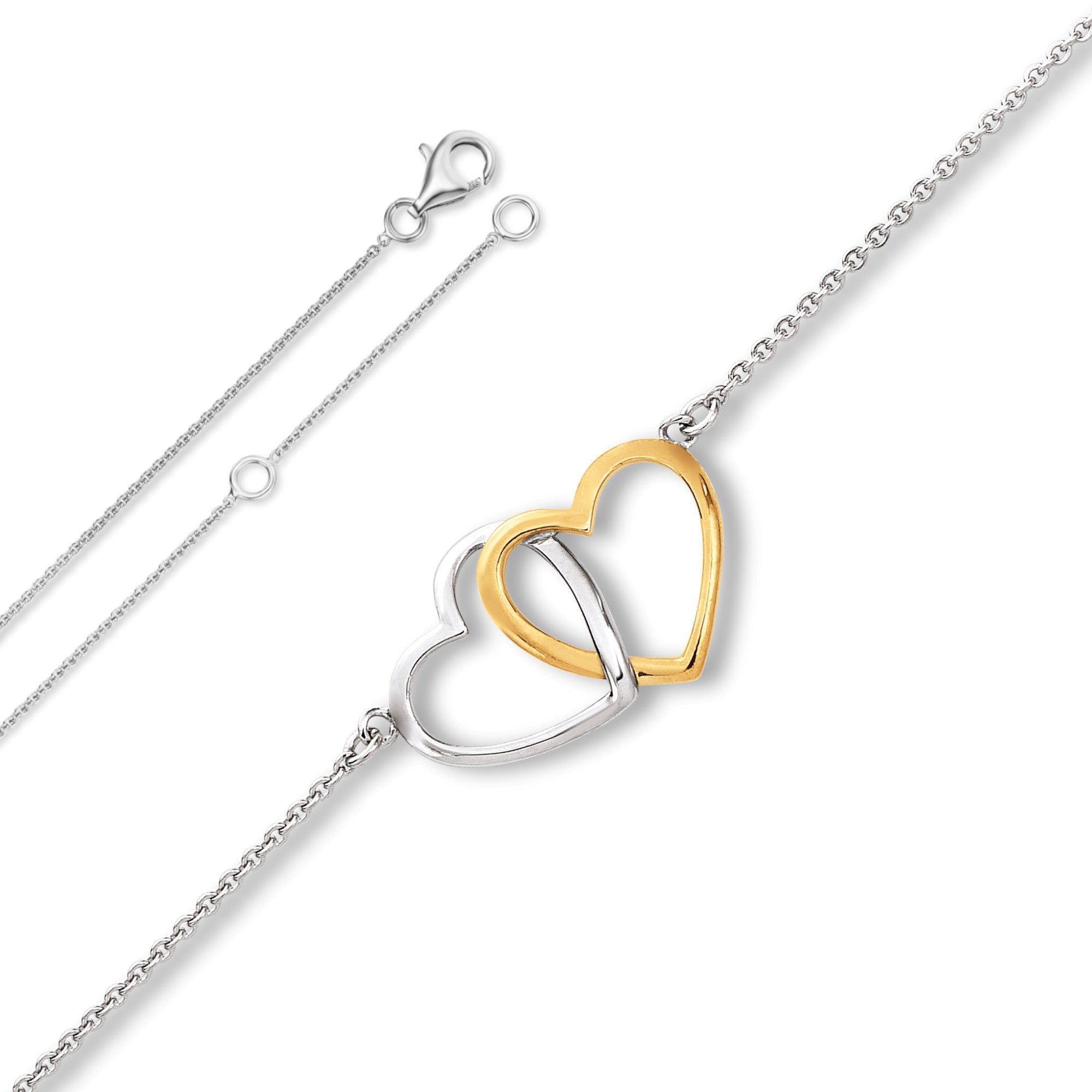 Herz Halskette aus 925er Silber 45 cm von ONE ELEMENT – Bild 1