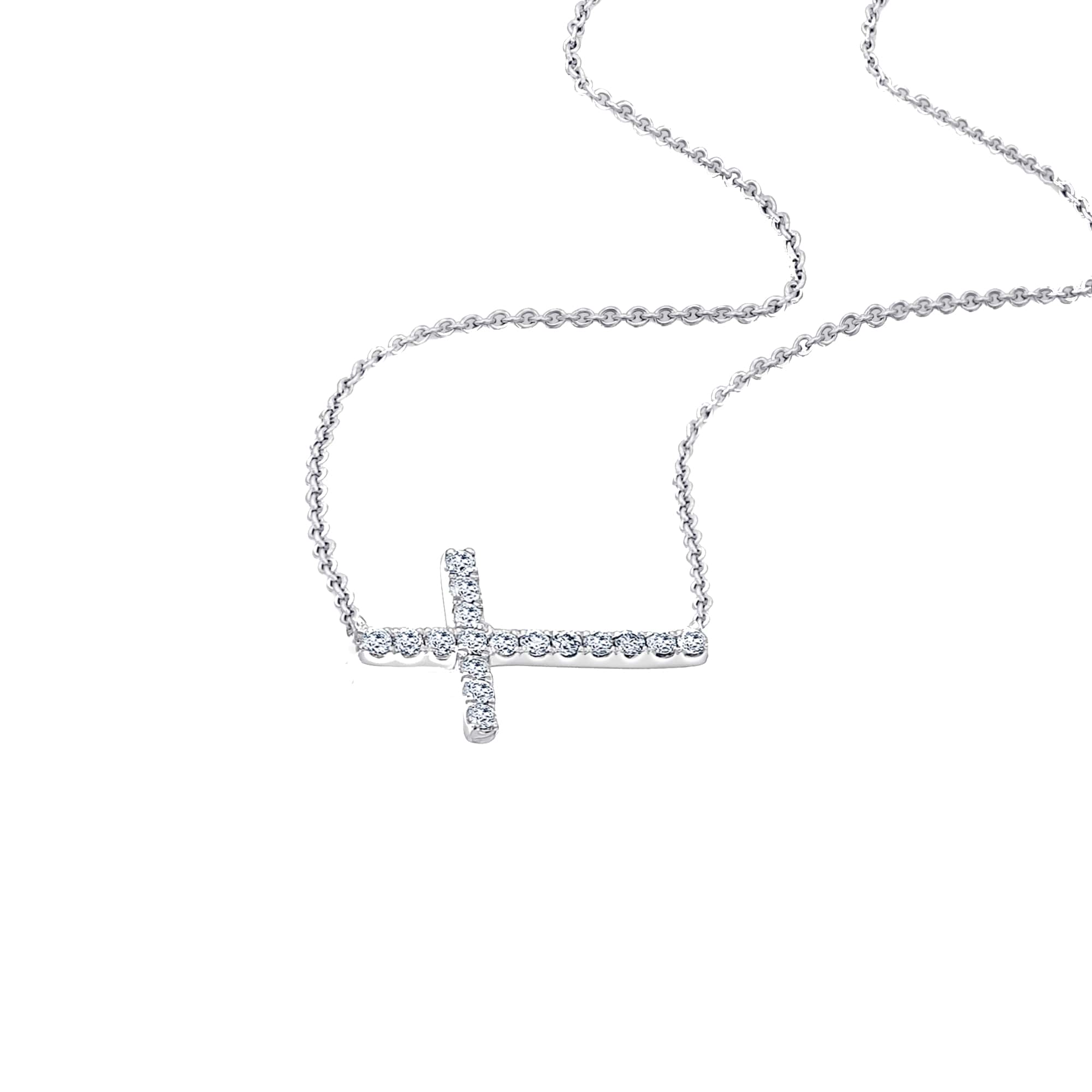 0,09 ct Diamant Brillant Halskette Rundankerkette aus 585er Weißgold 45 cm von ONE ELEMENT – Bild 1