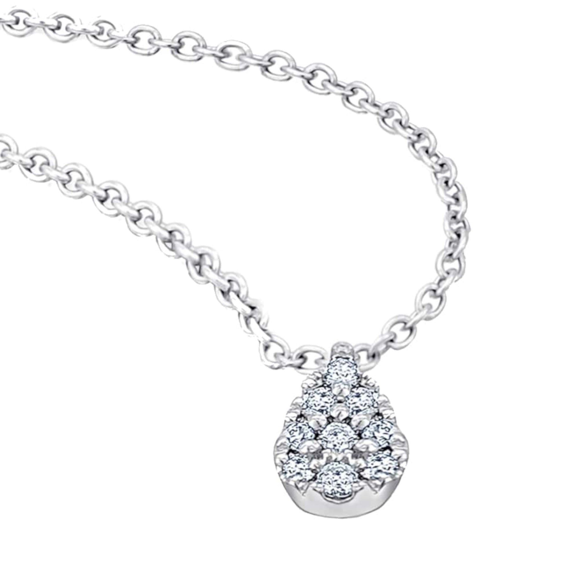 0.04 ct Diamant Brillant Halskette aus 585er Weißgold 45 cm von ONE ELEMENT – Bild 1