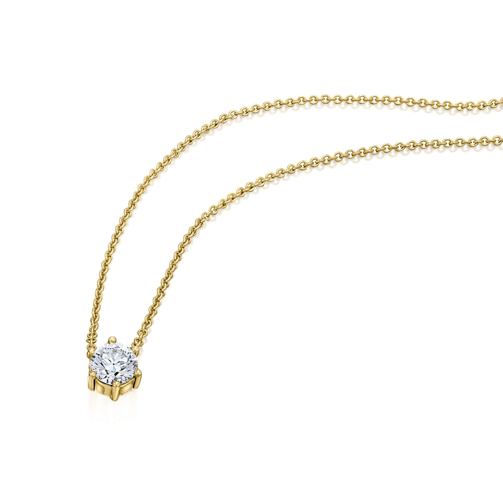 0.1 ct Diamant Brillant Halskette Rundankerkette aus 750er Gelbgold 45 cm Ø 0,8 mm von ONE ELEMENT – Bild 1