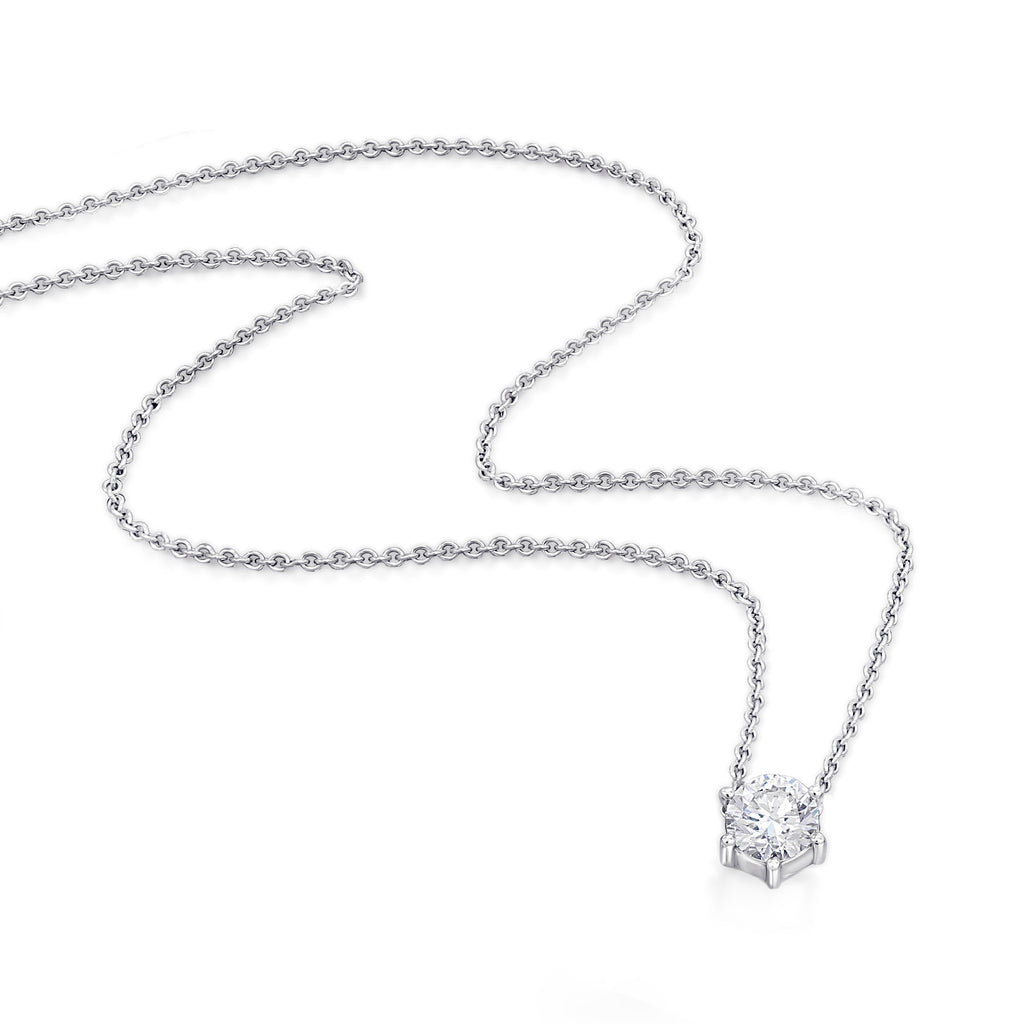 0.2 ct Diamant Brillant Halskette Rundankerkette aus 585er Weißgold 45 cm Ø 0,8 mm von ONE ELEMENT – Bild 1