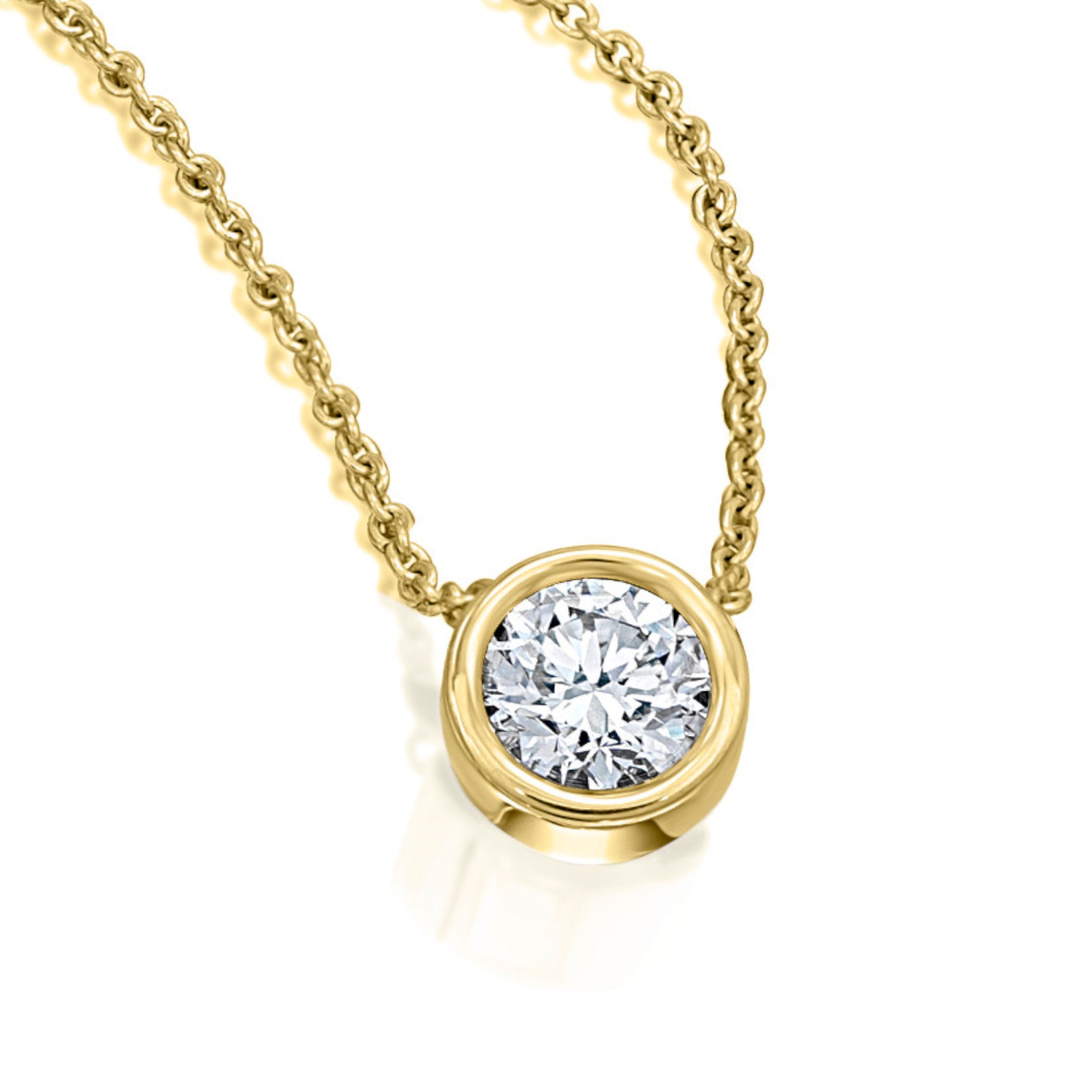 0.25 ct Diamant Brillant Zarge Halskette aus 750er Gelbgold 45 cm Ø 5,8 mm von ONE ELEMENT – Bild 1