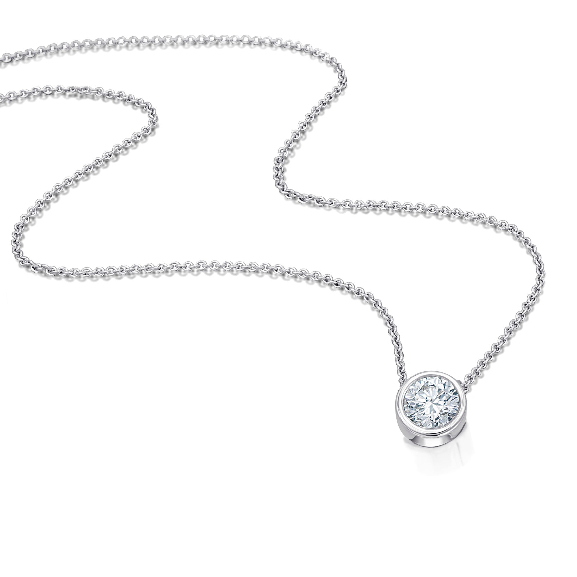 0.25 ct Diamant Brillant Zarge Halskette aus 750er Weißgold 45 cm Ø 5,8 mm von ONE ELEMENT – Bild 2