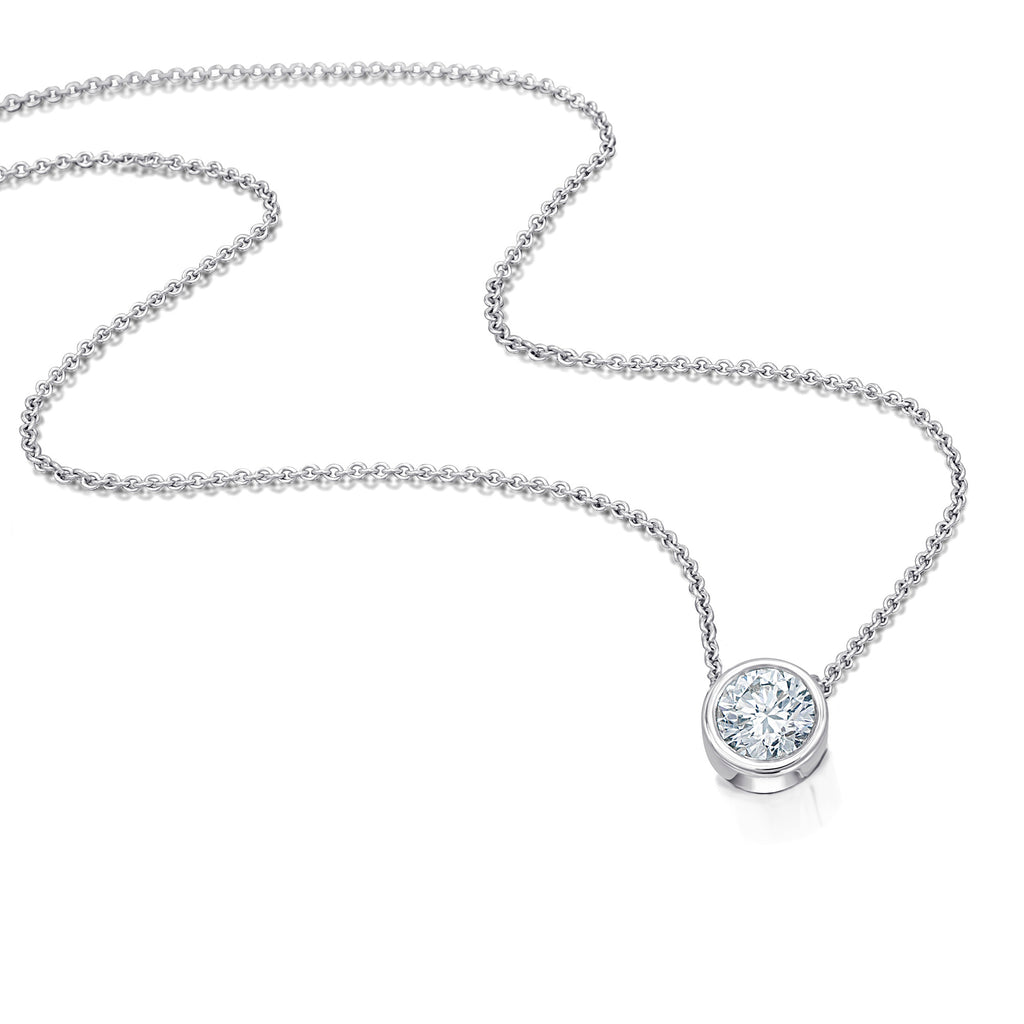 0.15 ct Diamant Brillant Zarge Halskette aus 950 Platin 45 cm Ø 5 mm von ONE ELEMENT – Bild 2