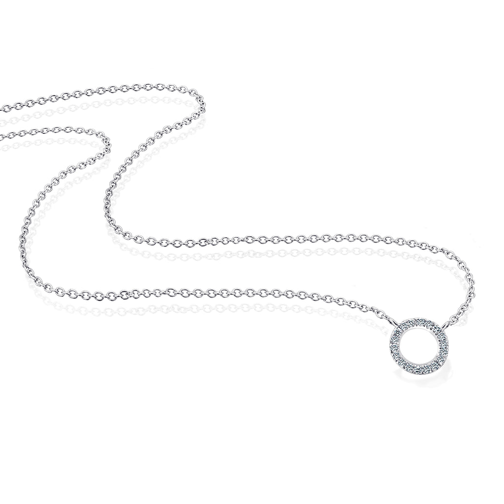 0.08 ct Diamant Brillant Halskette aus 585er Weißgold 45 cm von ONE ELEMENT – Bild 1