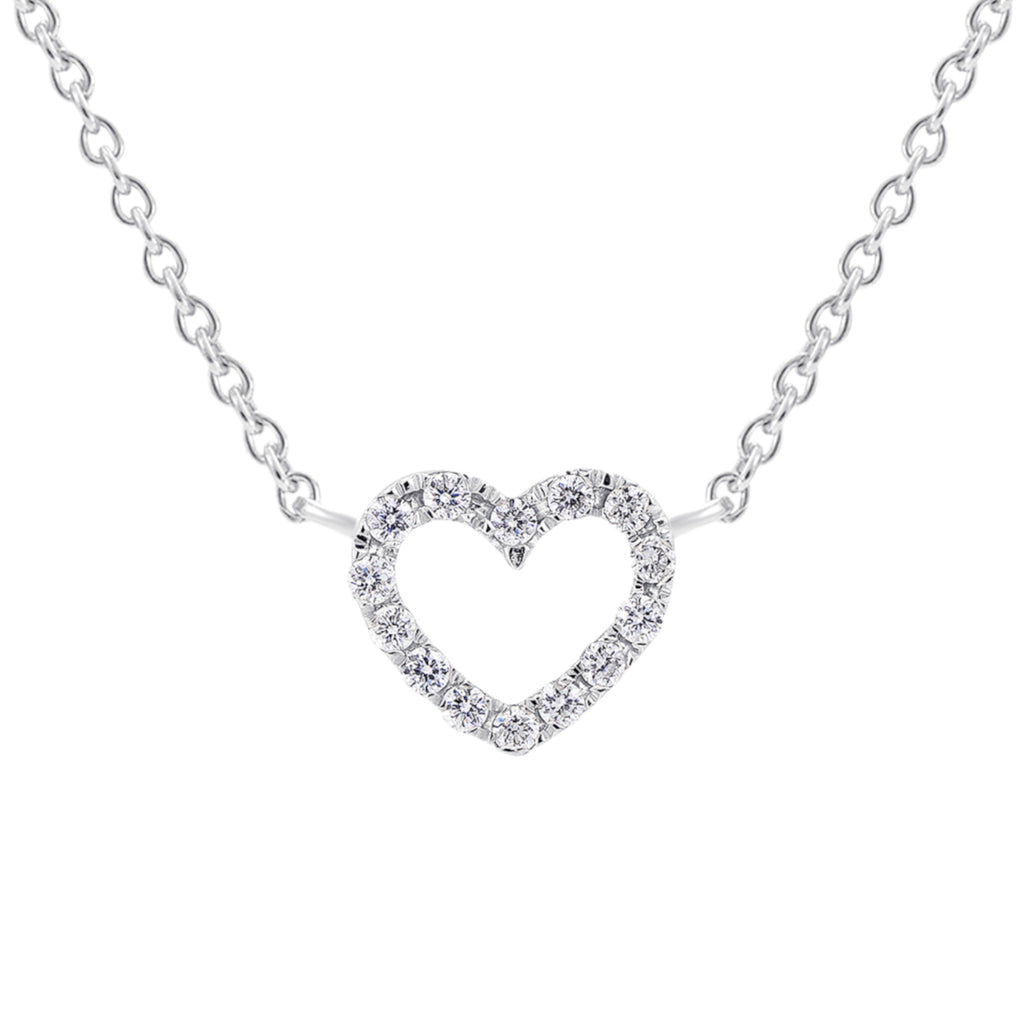 0.08 ct Diamant Brillant Halskette aus 585er Weißgold 45 cm von ONE ELEMENT – Bild 1