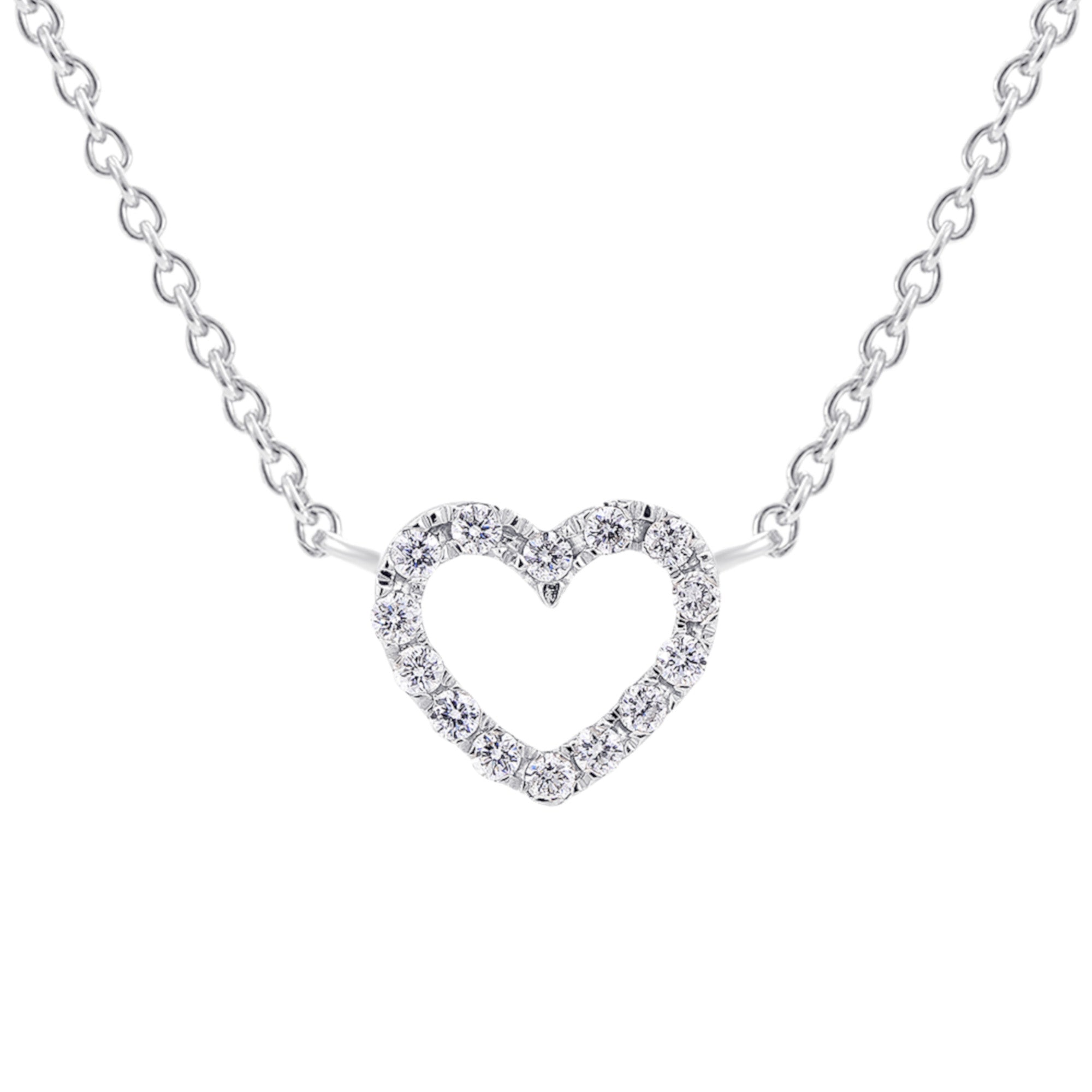 0.08 ct Diamant Brillant Halskette aus 585er Weißgold 45 cm von ONE ELEMENT – Bild 1