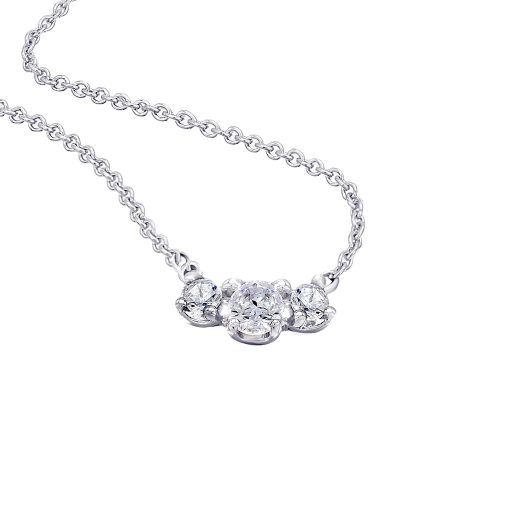 0.26 ct Diamant Brillant Halskette Rundankerkette aus 585er Weißgold 45 cm von ONE ELEMENT – Bild 1
