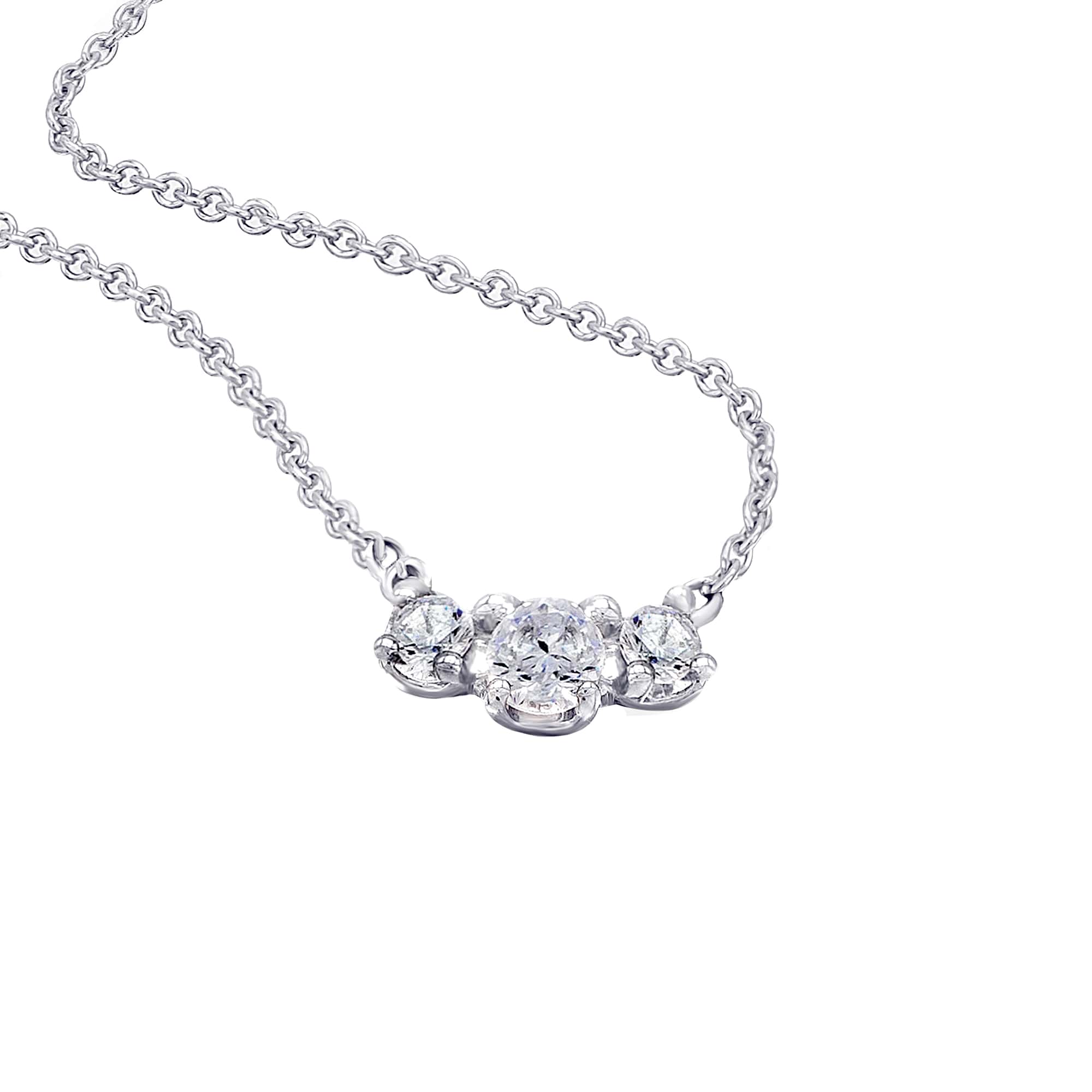 0.26 ct Diamant Brillant Halskette Rundankerkette aus 585er Weißgold 45 cm von ONE ELEMENT – Bild 1