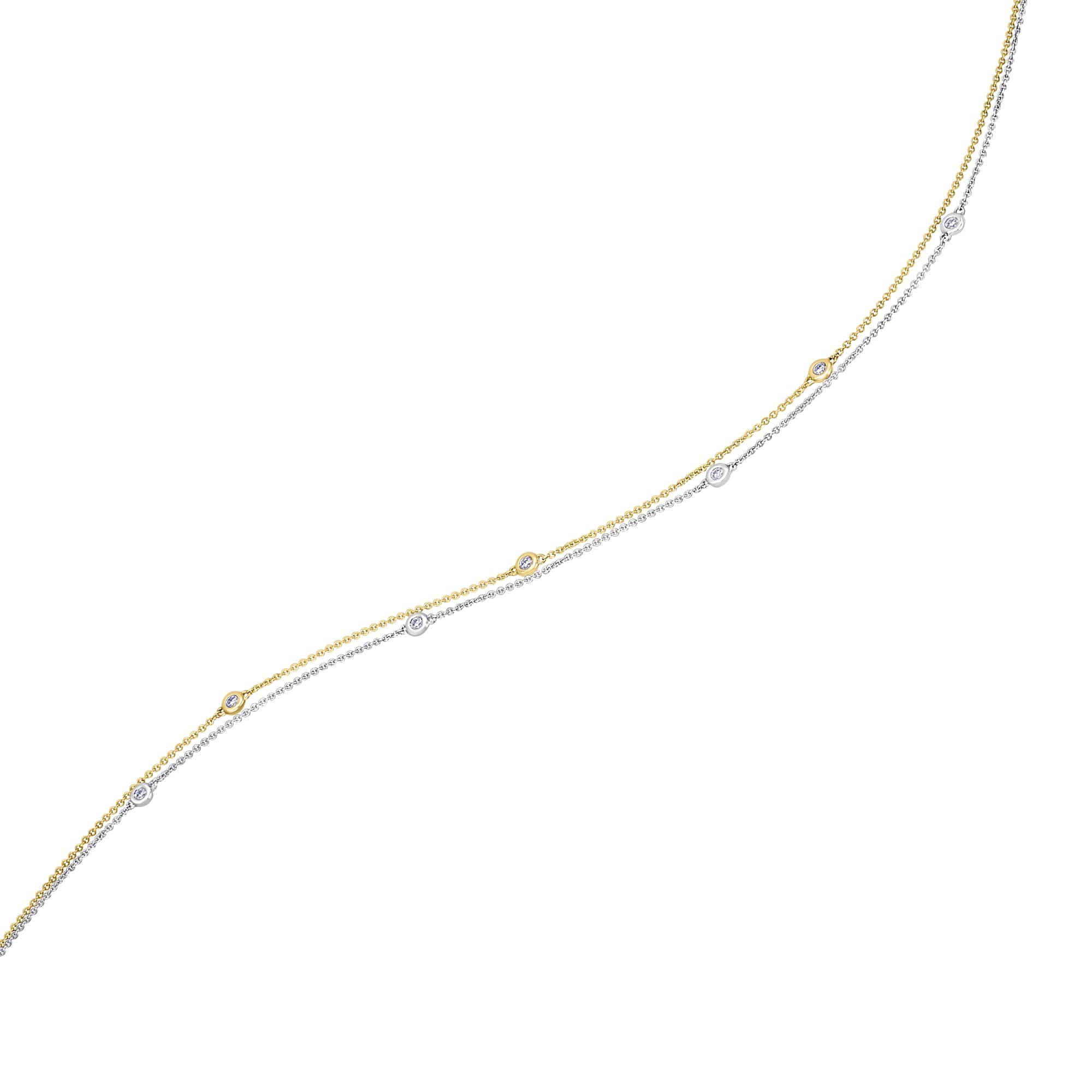 0,25 ct Diamant Brillant Halskette Rundankerkette aus 585er Gelbgold 45 cm von ONE ELEMENT – Bild 1