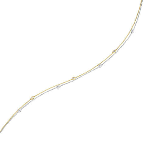 0,25 ct Diamant Brillant Halskette Rundankerkette aus 585er Gelbgold 45 cm von ONE ELEMENT – Bild 1