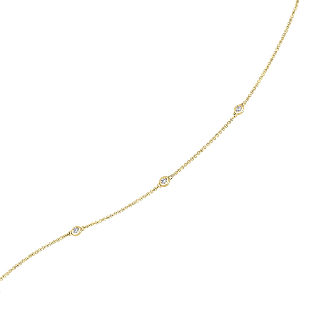 0,11 ct Diamant Brillant Halskette Rundankerkette aus 585er Gelbgold 45 cm von ONE ELEMENT – Bild 1