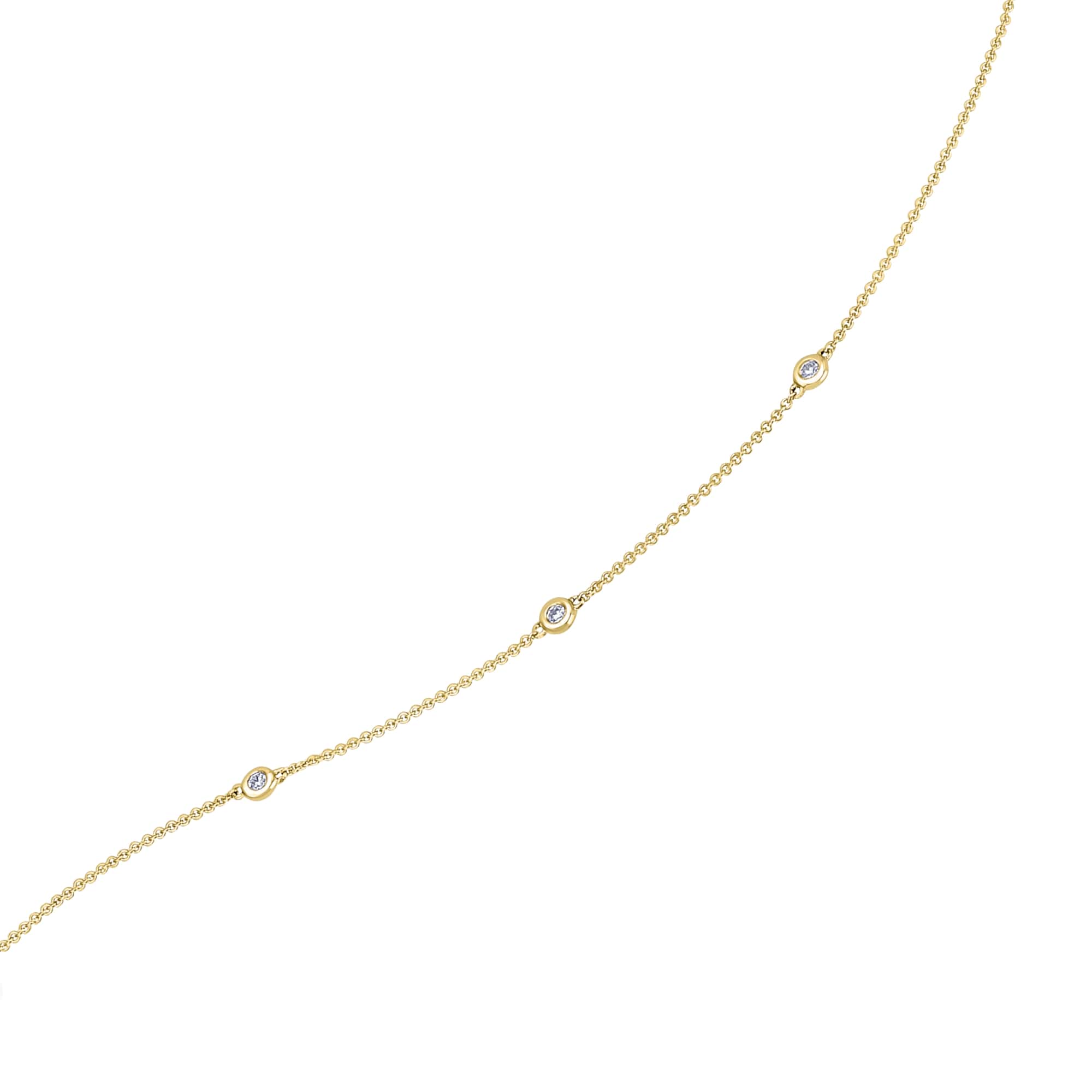 0,11 ct Diamant Brillant Halskette Rundankerkette aus 585er Gelbgold 45 cm von ONE ELEMENT – Bild 1
