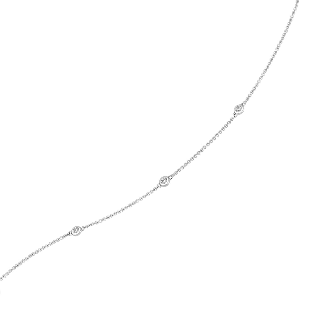 0,11 ct Diamant Brillant Halskette Rundankerkette aus 585er Weißgold 45 cm von ONE ELEMENT – Bild 1