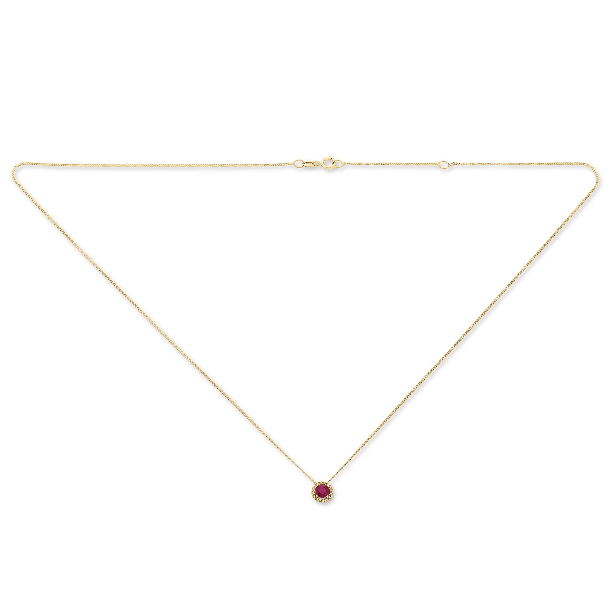 Rubin Halskette aus 333er Gelbgold 45 cm Ø 6,2 mm von ONE ELEMENT – Bild 2