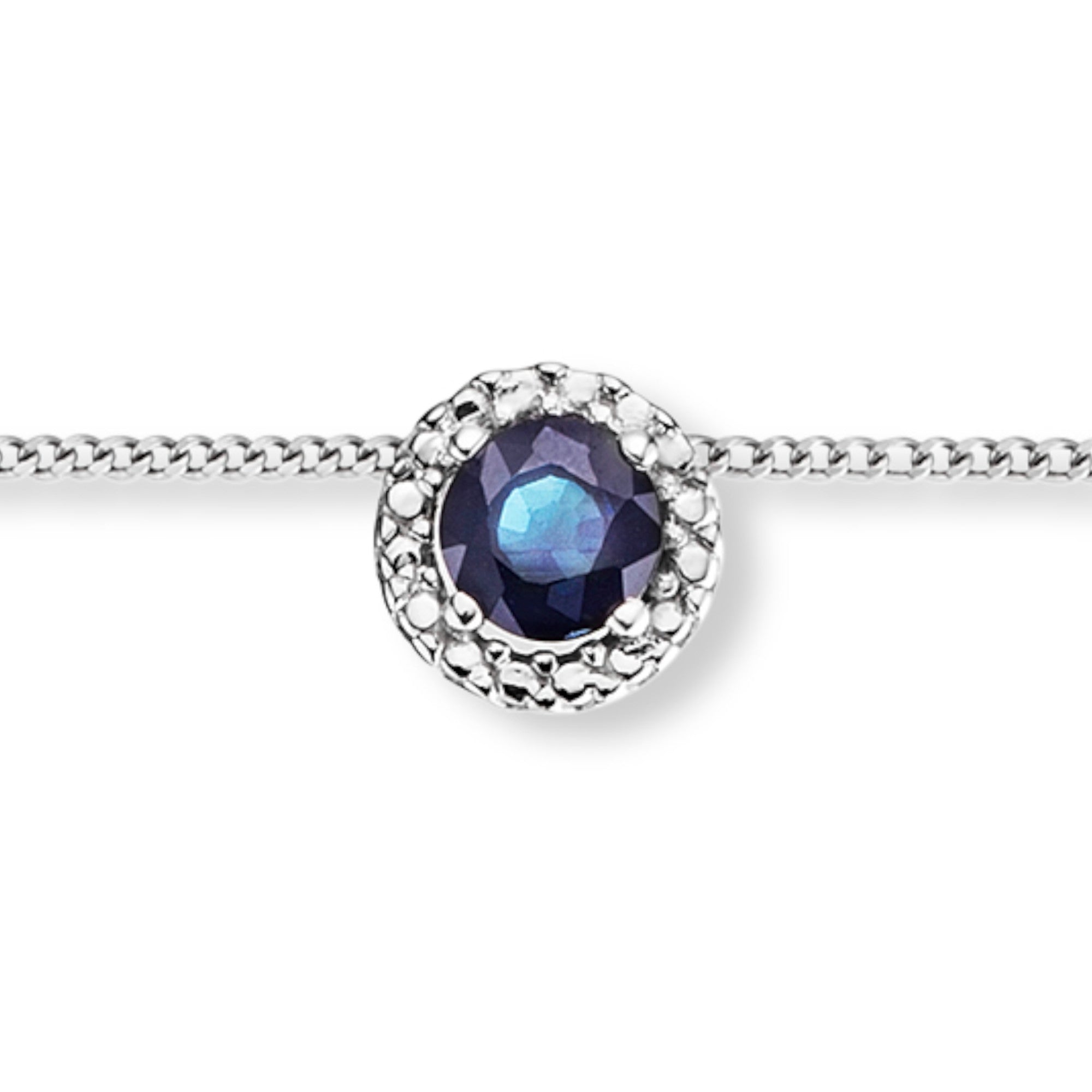 Safir Halskette aus 333er Weißgold 45 cm Ø 6,2 mm von ONE ELEMENT – Bild 1