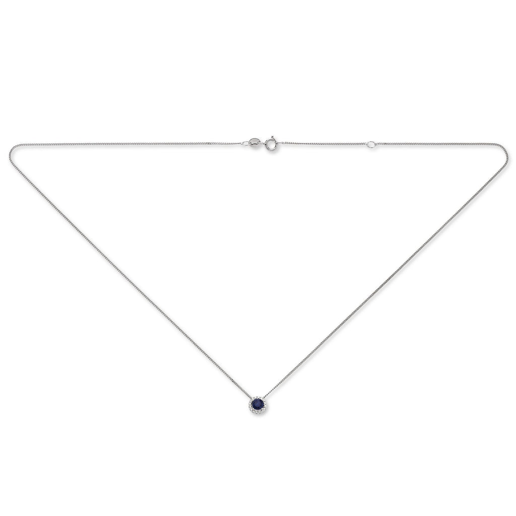 Safir Halskette aus 333er Weißgold 45 cm Ø 6,2 mm von ONE ELEMENT – Bild 2