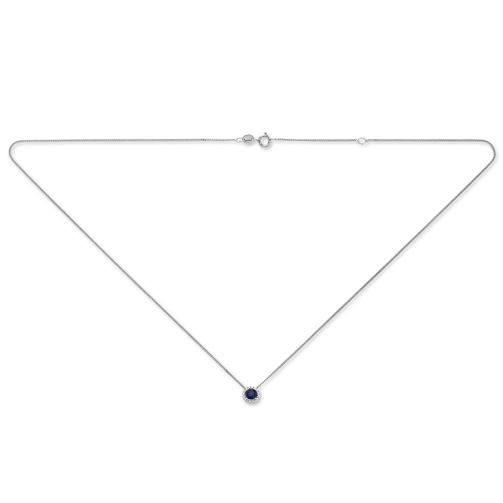 Safir Halskette aus 333er Weißgold 45 cm Ø 6,2 mm von ONE ELEMENT – Bild 2