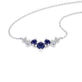 0,06 ct Diamant Brillant Safir Halskette Rundankerkette aus 585er Weißgold 45 cm von ONE ELEMENT – Bild 1