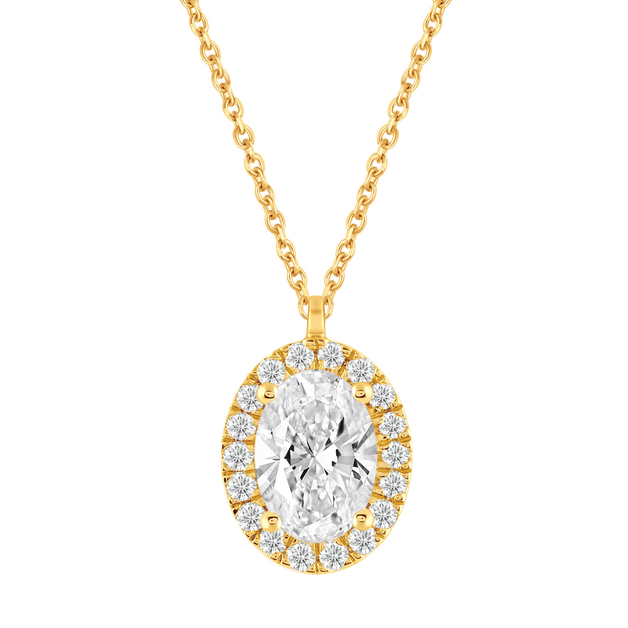 Collier aus 585er Gelbgold mit 19 Lab-Grown-Diamanten, 0,6 ct, 45 cm von ONE ELEMENT
