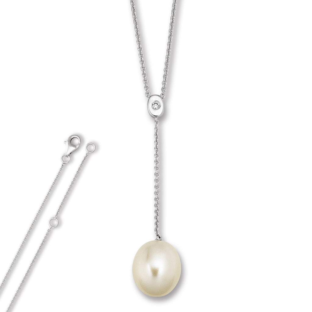 Zirkonia Anker Halskette aus 925er Silber 45 cm von ONE ELEMENT – Bild 1