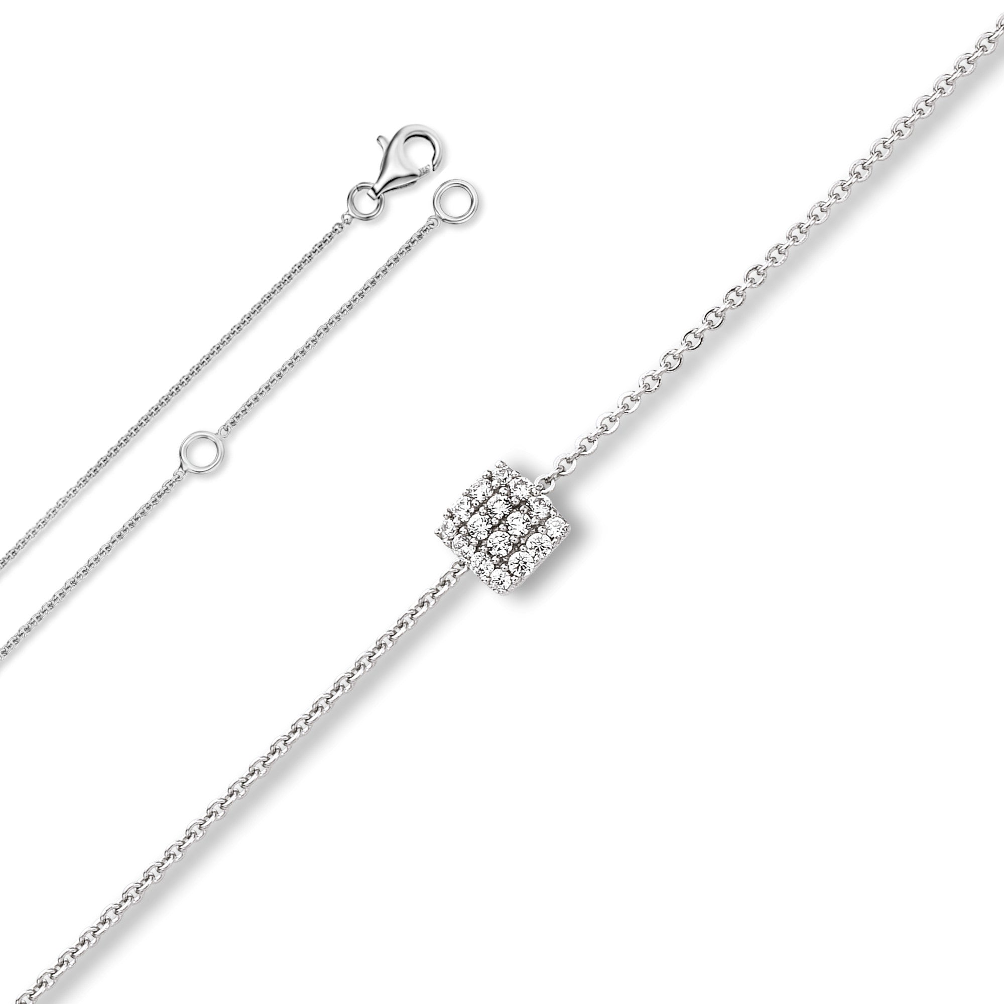 Zirkonia Halskette aus 925er Silber 45 cm von ONE ELEMENT – Bild 1