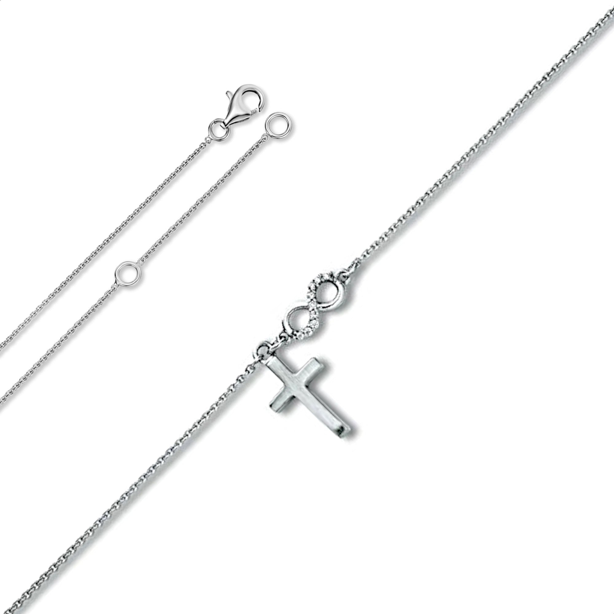 Zirkonia Halskette aus 925er Silber 45 cm von ONE ELEMENT – Bild 1