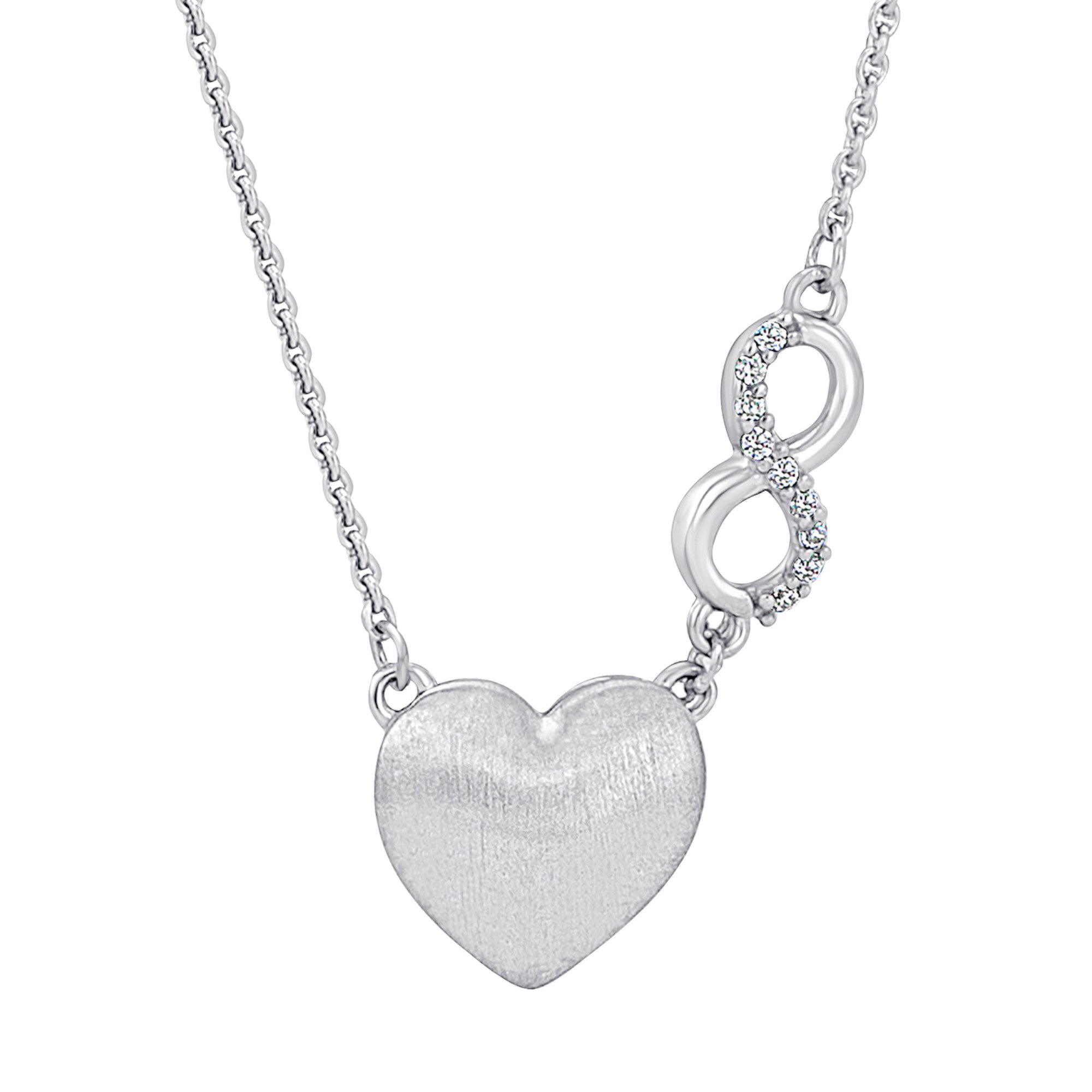 Zirkonia Herz Halskette aus 925er Silber 45 cm von ONE ELEMENT – Bild 1