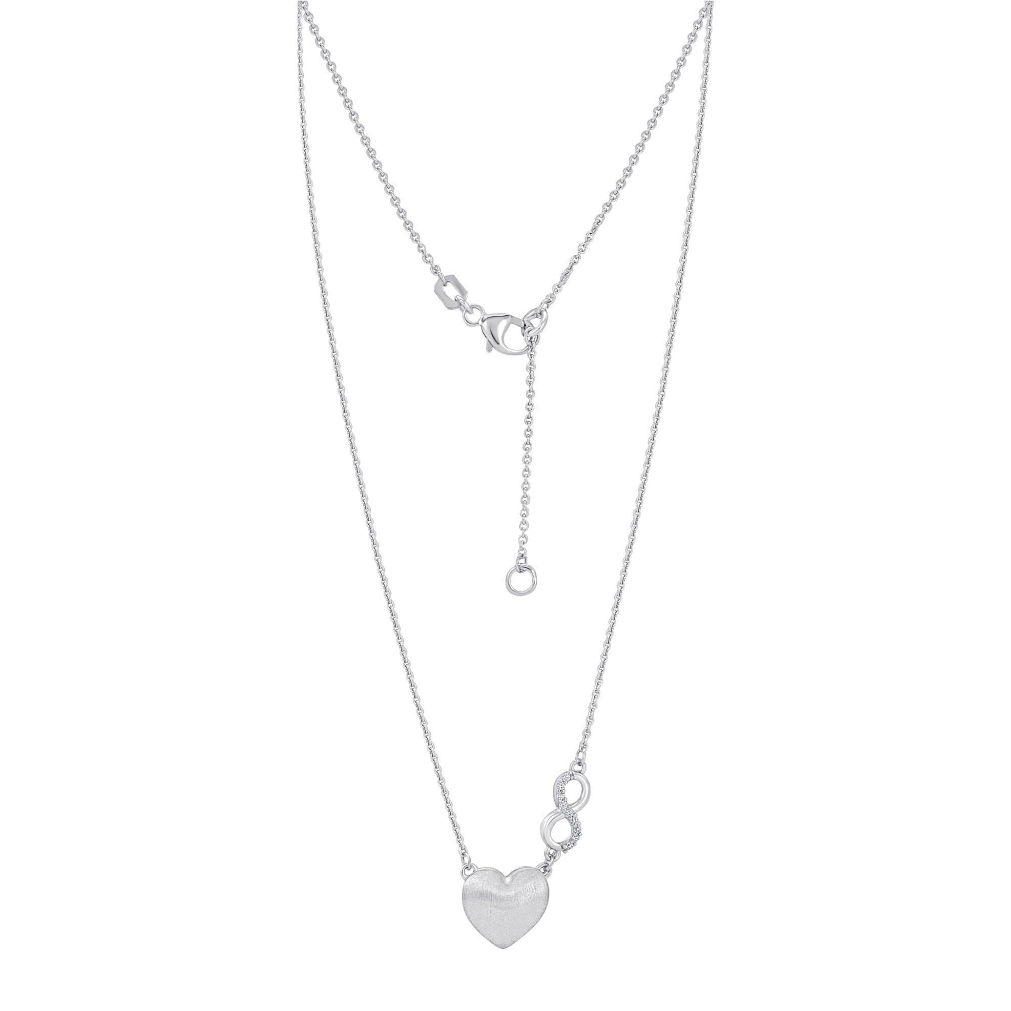 Zirkonia Herz Halskette aus 925er Silber 45 cm von ONE ELEMENT – Bild 2