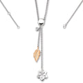 Zirkonia Feder & Blume Halskette aus 925er Silber 45 cm von ONE ELEMENT – Bild 1