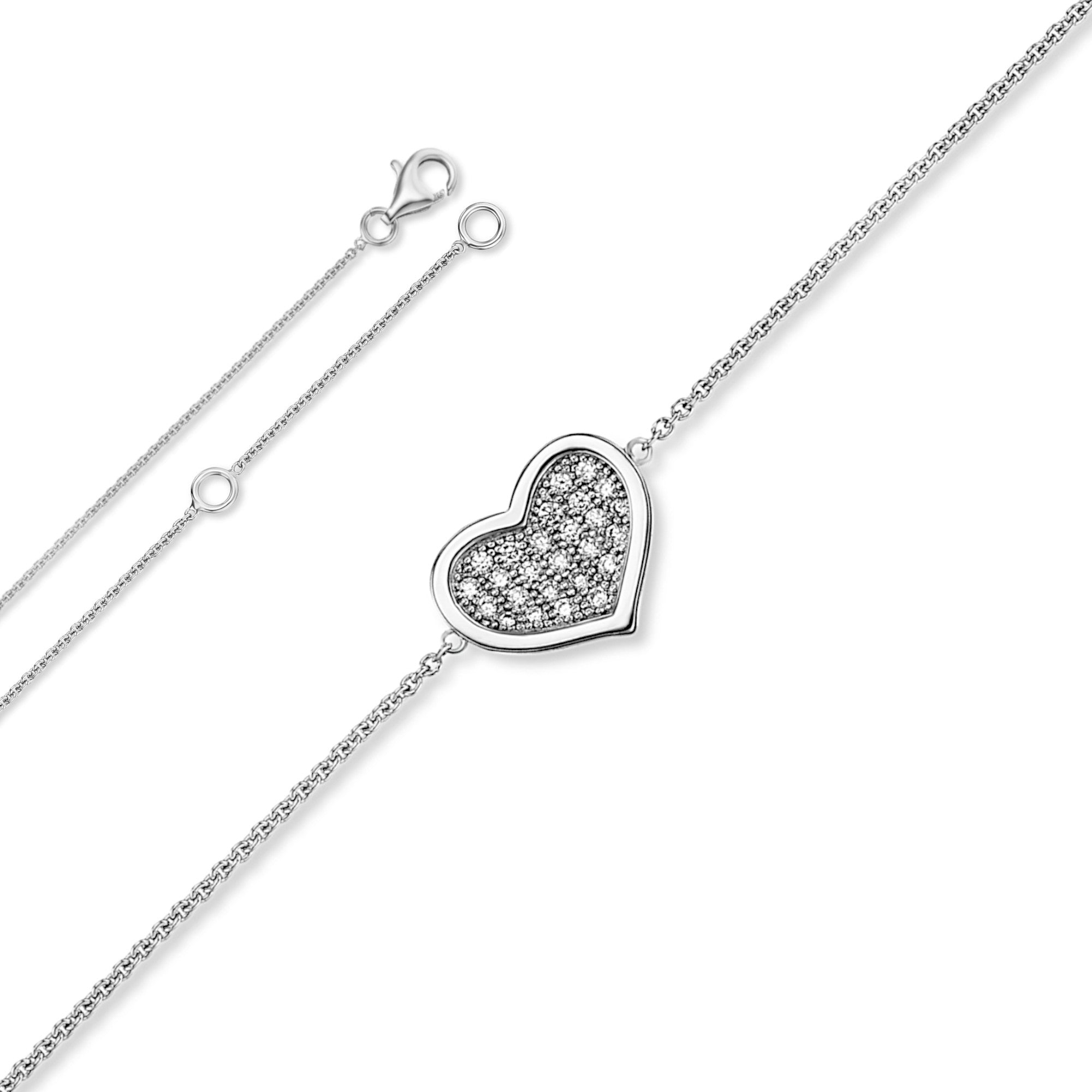 Zirkonia Herz Halskette aus 925er Silber 45 cm von ONE ELEMENT – Bild 1