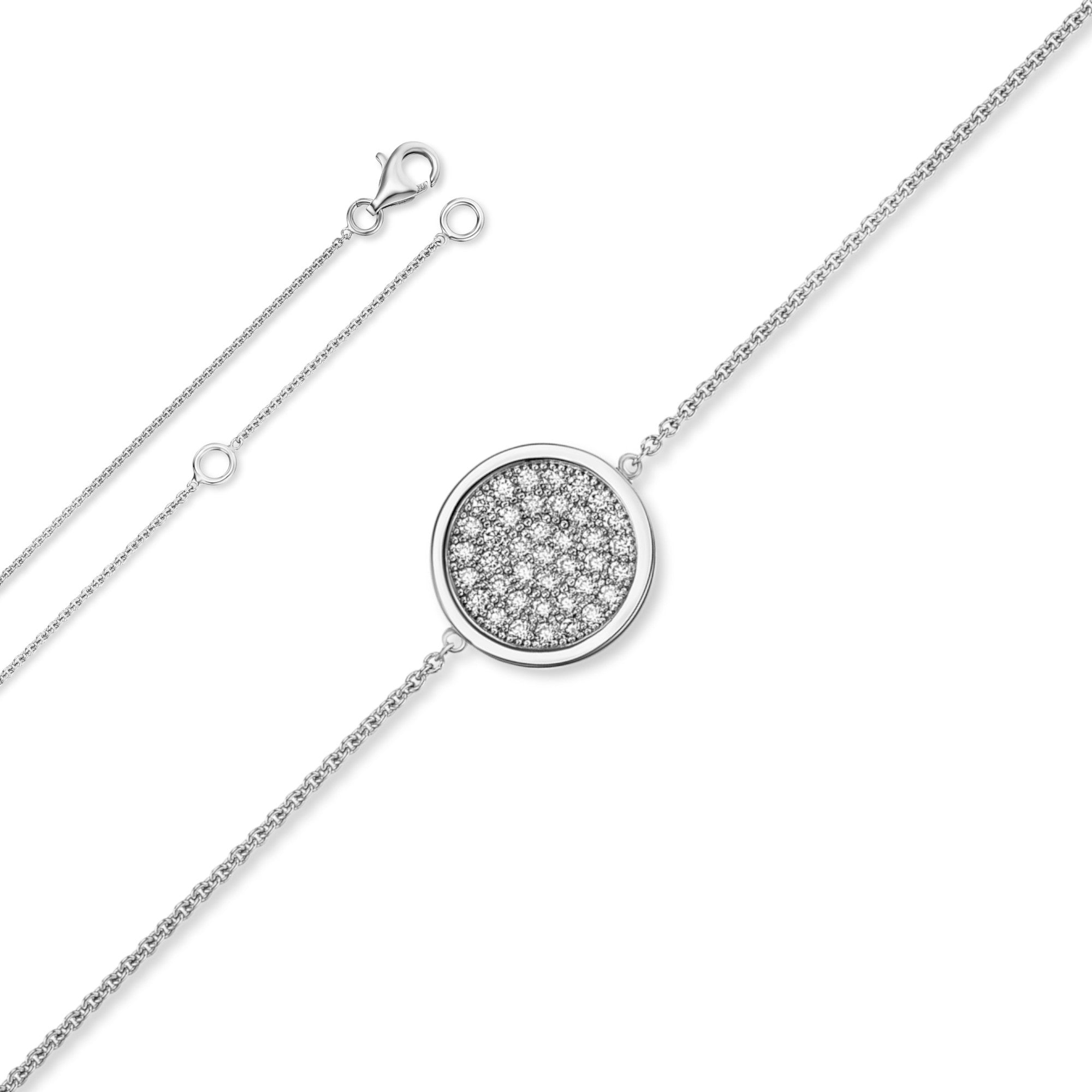 Zirkonia Kreis Halskette aus 925er Silber 45 cm von ONE ELEMENT – Bild 1