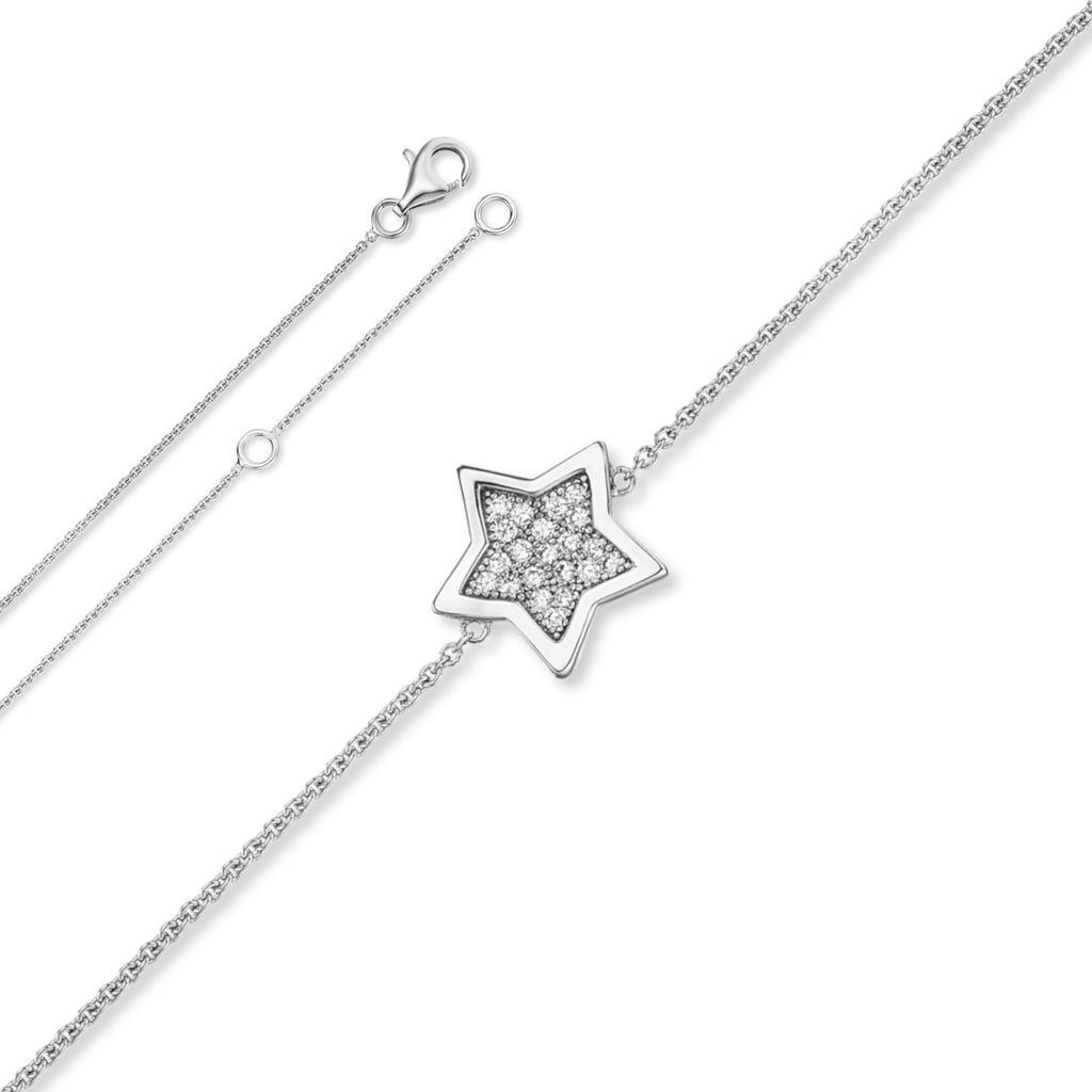Zirkonia Stern Halskette aus 925er Silber 45 cm von ONE ELEMENT – Bild 1
