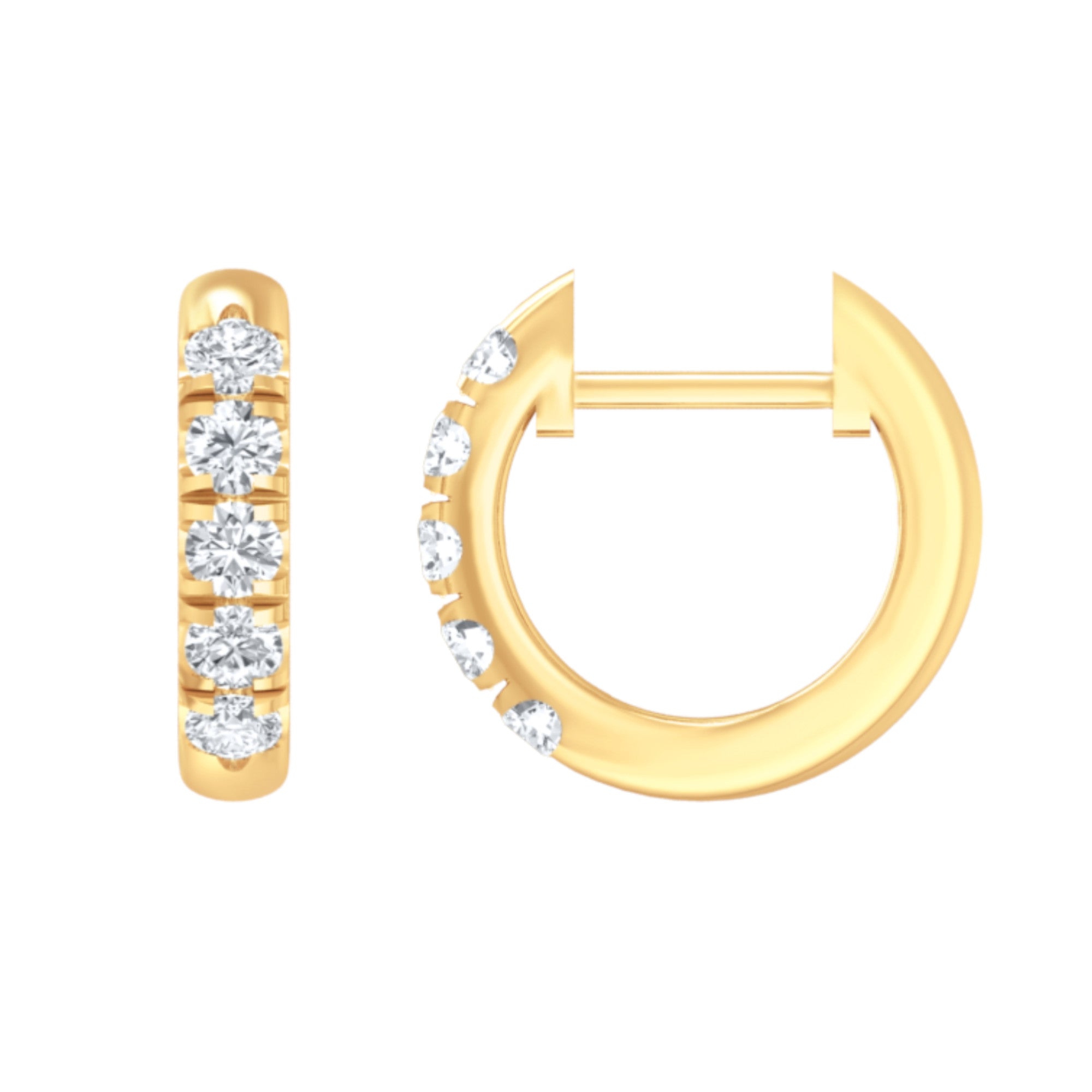 Creolen Ohrringe ⌀ 11,8 mm aus 585 Gold mit 10 Lab Grown Diamanten 0,35 ct von ONE ELEMENT – Bild 1