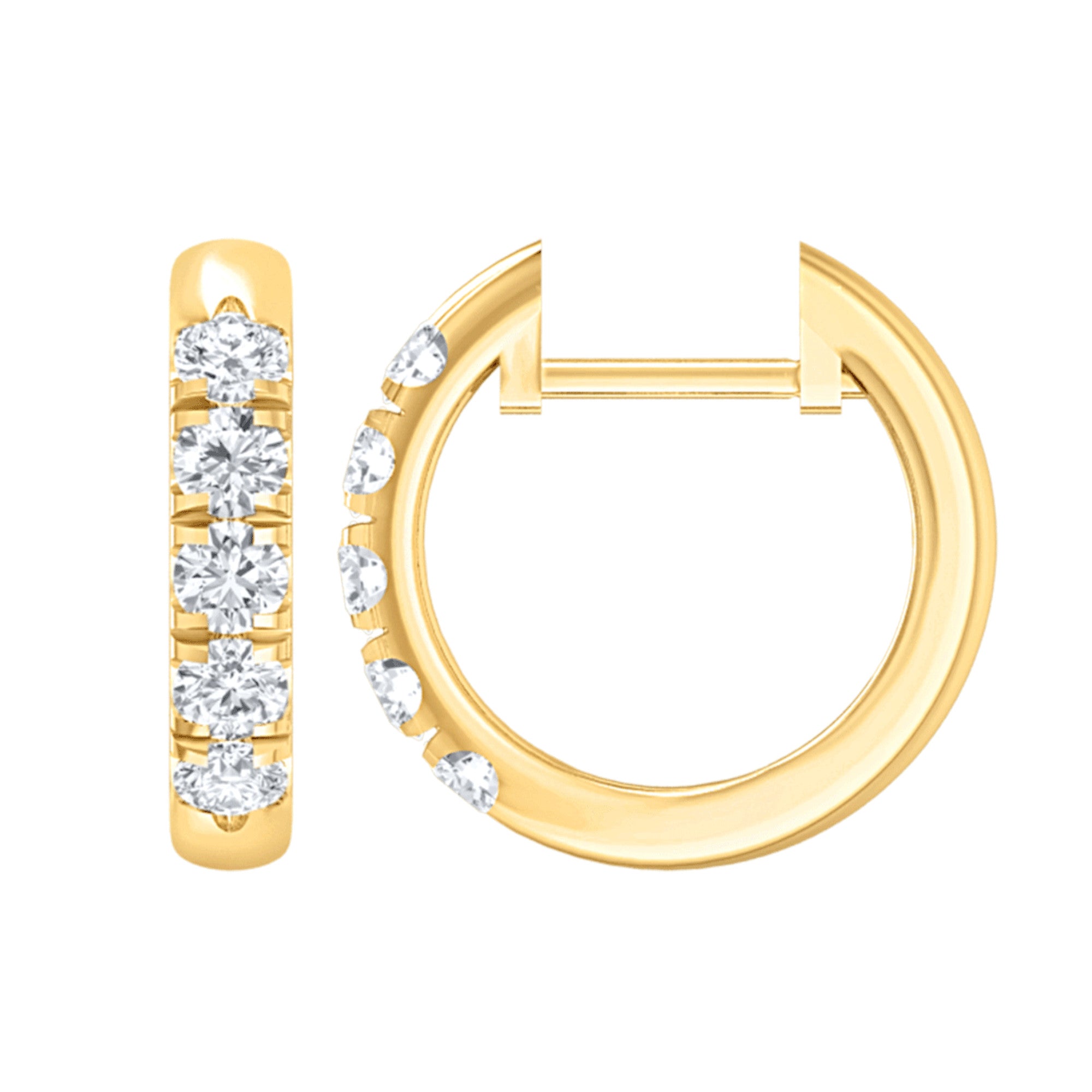 Creolen Ohrringe ⌀ 13,55 mm aus 585 Gold mit 10 Lab Grown Diamanten 0,52 ct von ONE ELEMENT – Bild 1