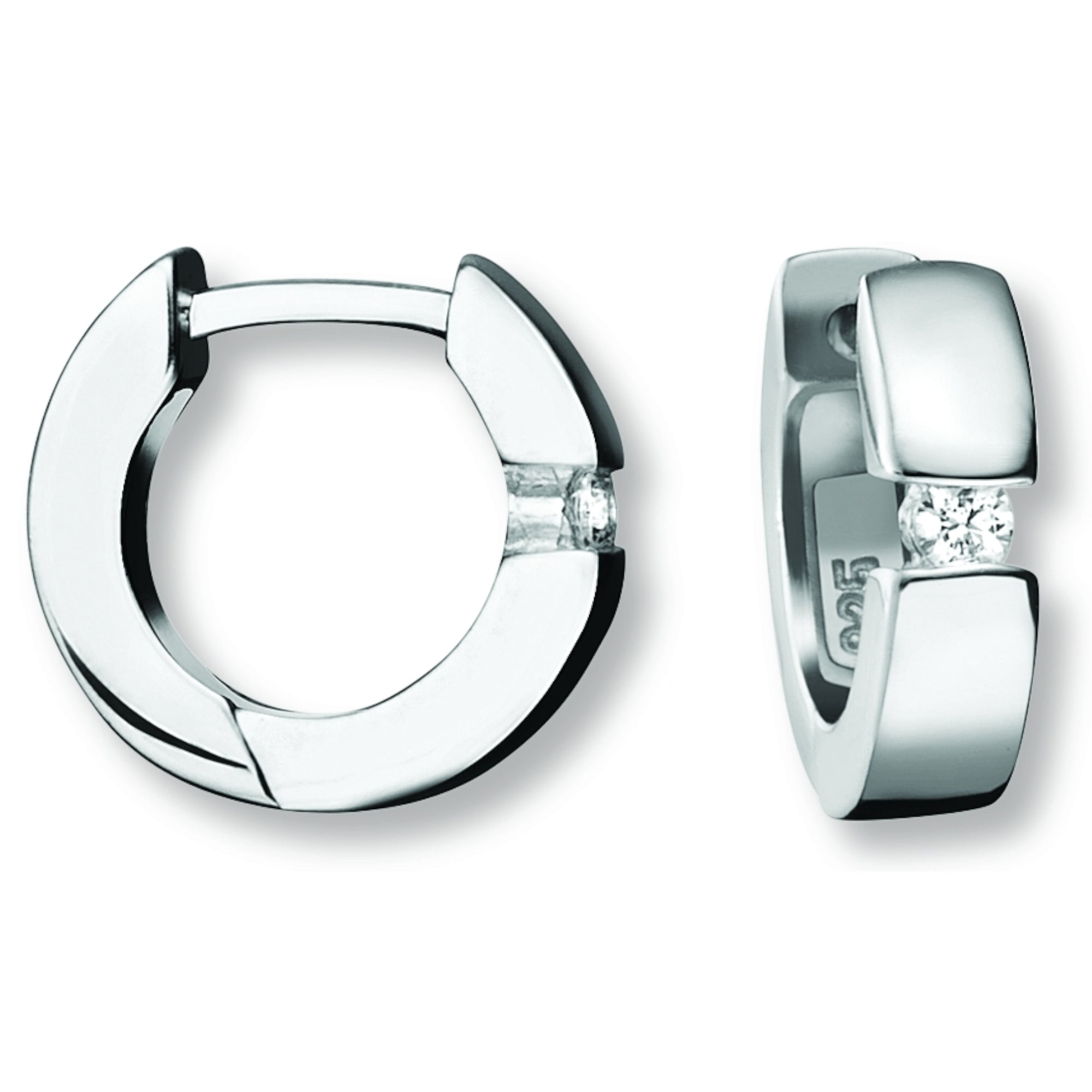 Zirkonia Ohrringe Creolen aus 925er Silber von ONE ELEMENT – Bild 1
