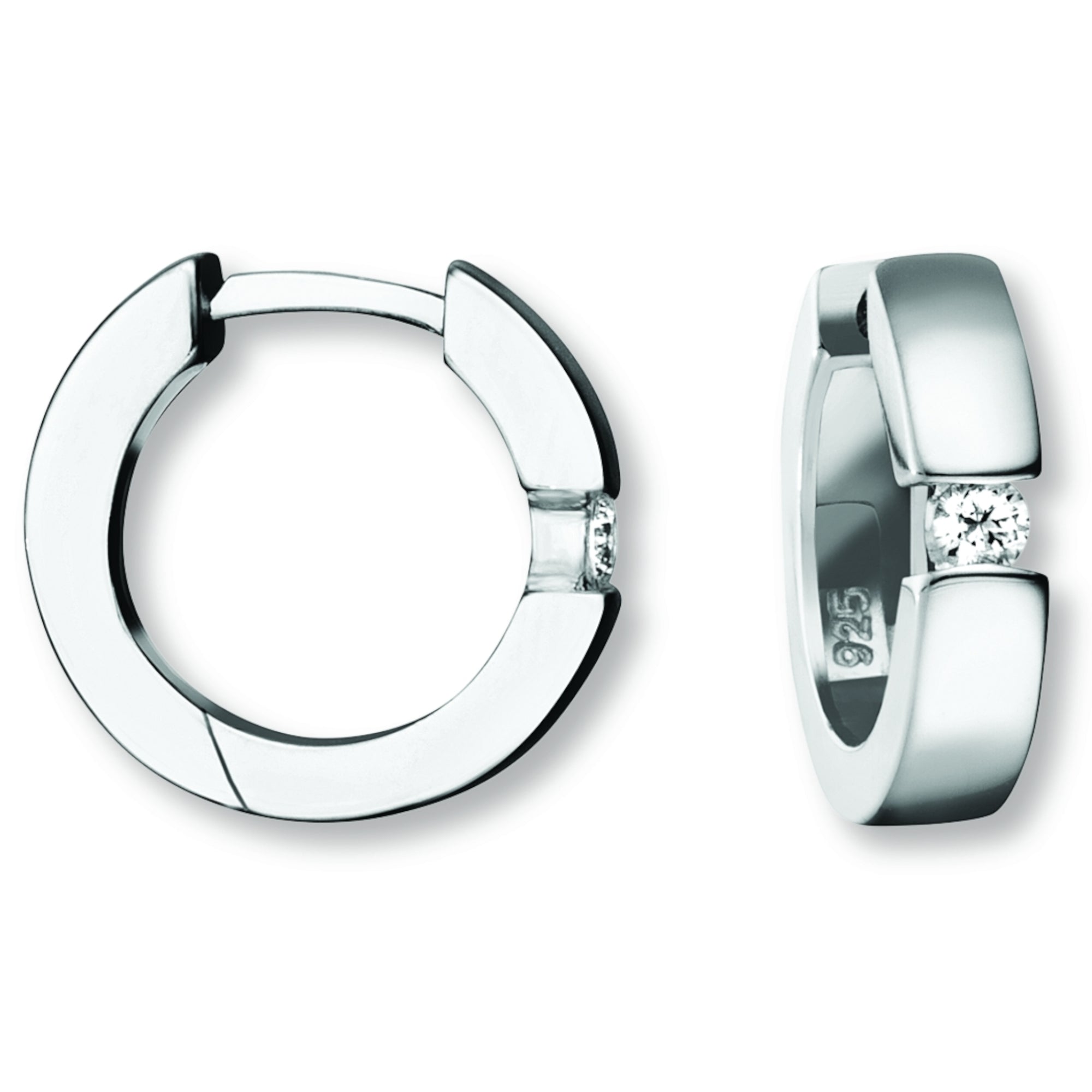 Zirkonia Ohrringe Creolen aus 925er Silber Ø 15,6 x 3,7 mm von ONE ELEMENT – Bild 1