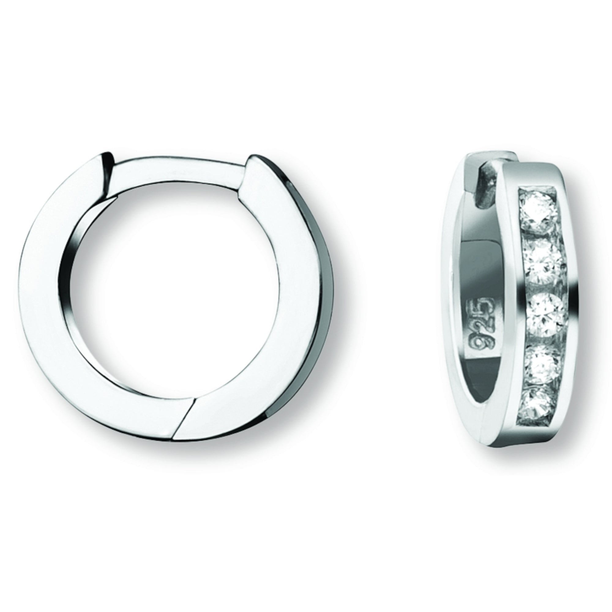 Zirkonia Ohrringe Creolen aus 925er Silber von ONE ELEMENT – Bild 1