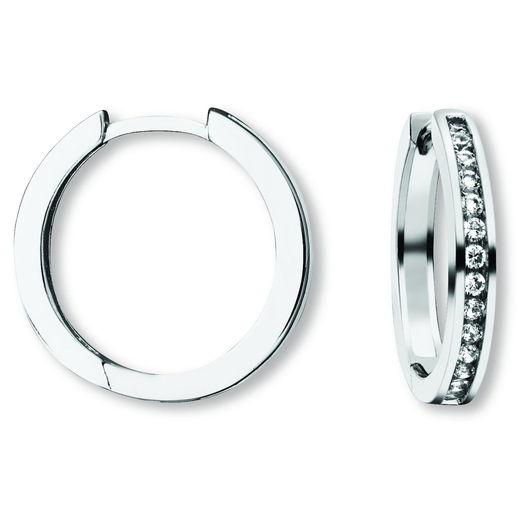 Zirkonia Ohrringe Creolen aus 925er Silber von ONE ELEMENT – Bild 1