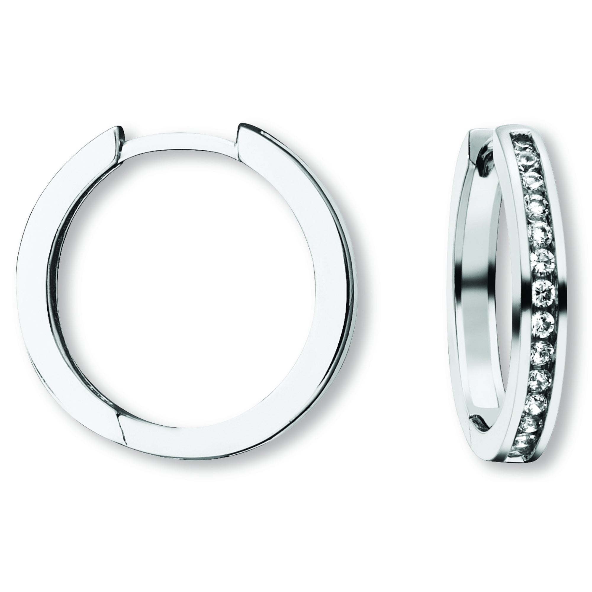 Zirkonia Ohrringe Creolen aus 925er Silber von ONE ELEMENT – Bild 1
