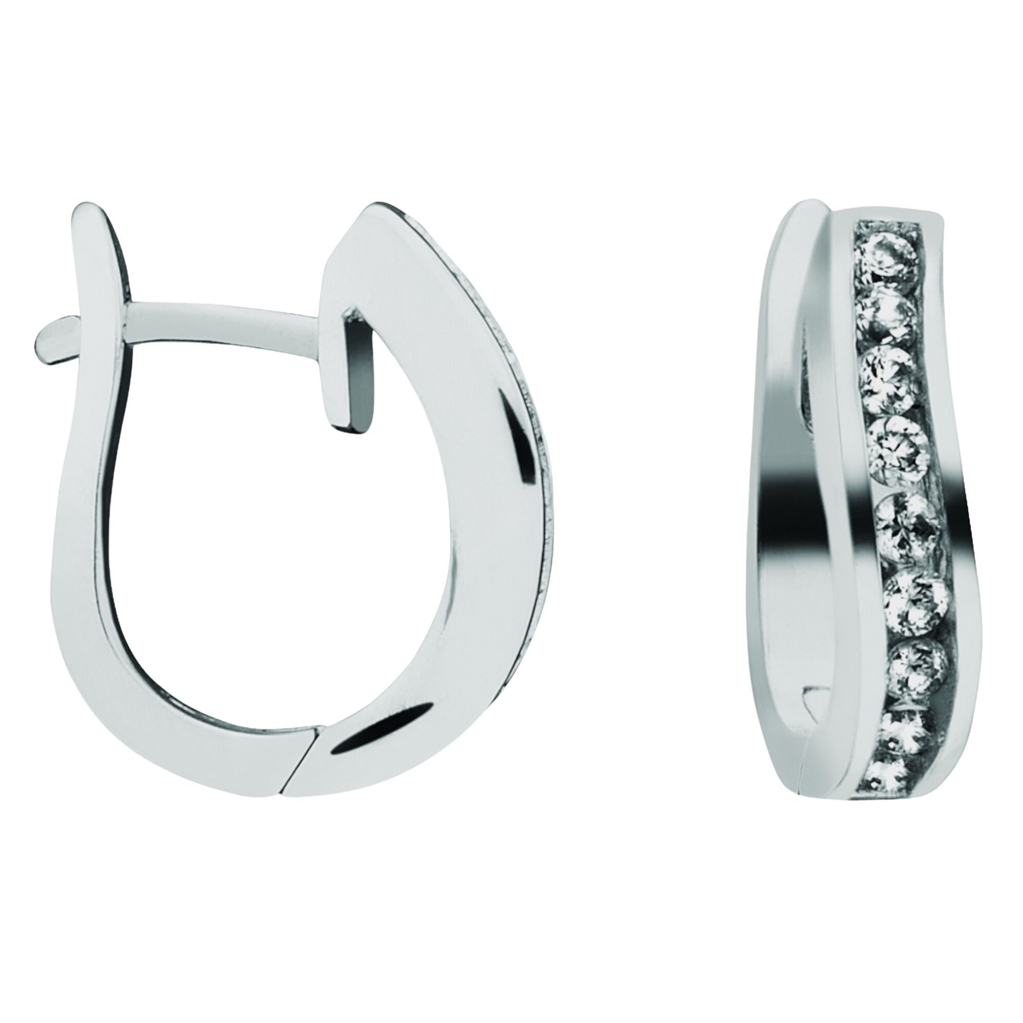 Zirkonia Ohrringe Creolen aus 925er Silber von ONE ELEMENT – Bild 1