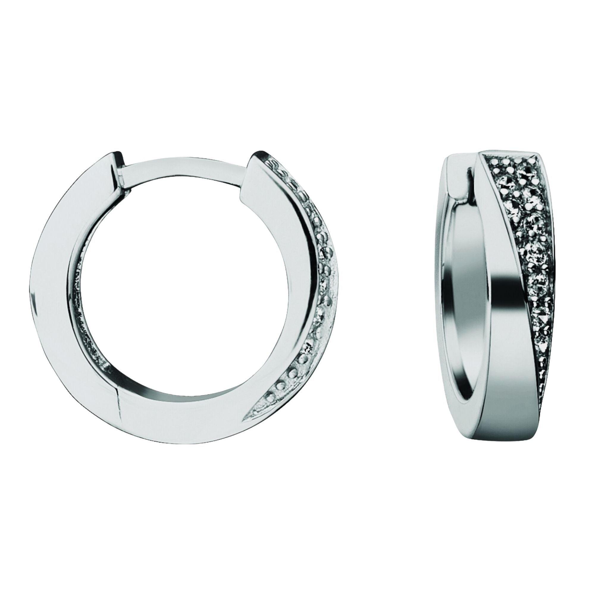 Zirkonia Ohrringe Creolen aus 925er Silber Ø 15,2 x 3,4 mm von ONE ELEMENT – Bild 1