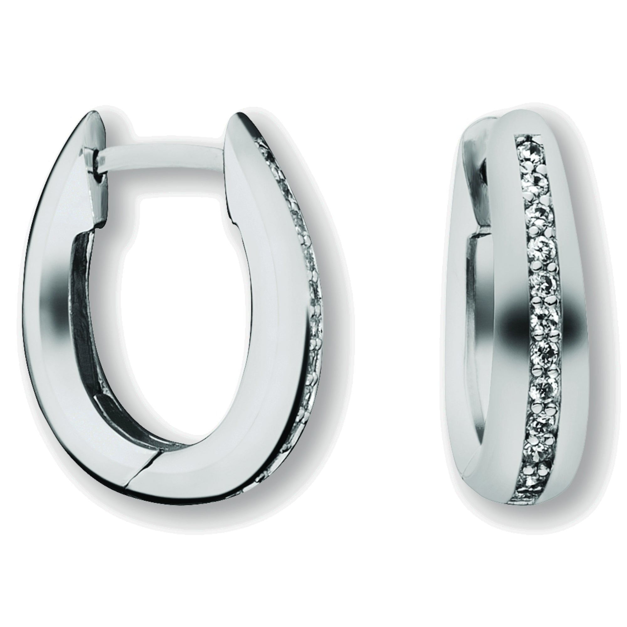 Zirkonia Ohrringe Creolen aus 925er Silber von ONE ELEMENT – Bild 1