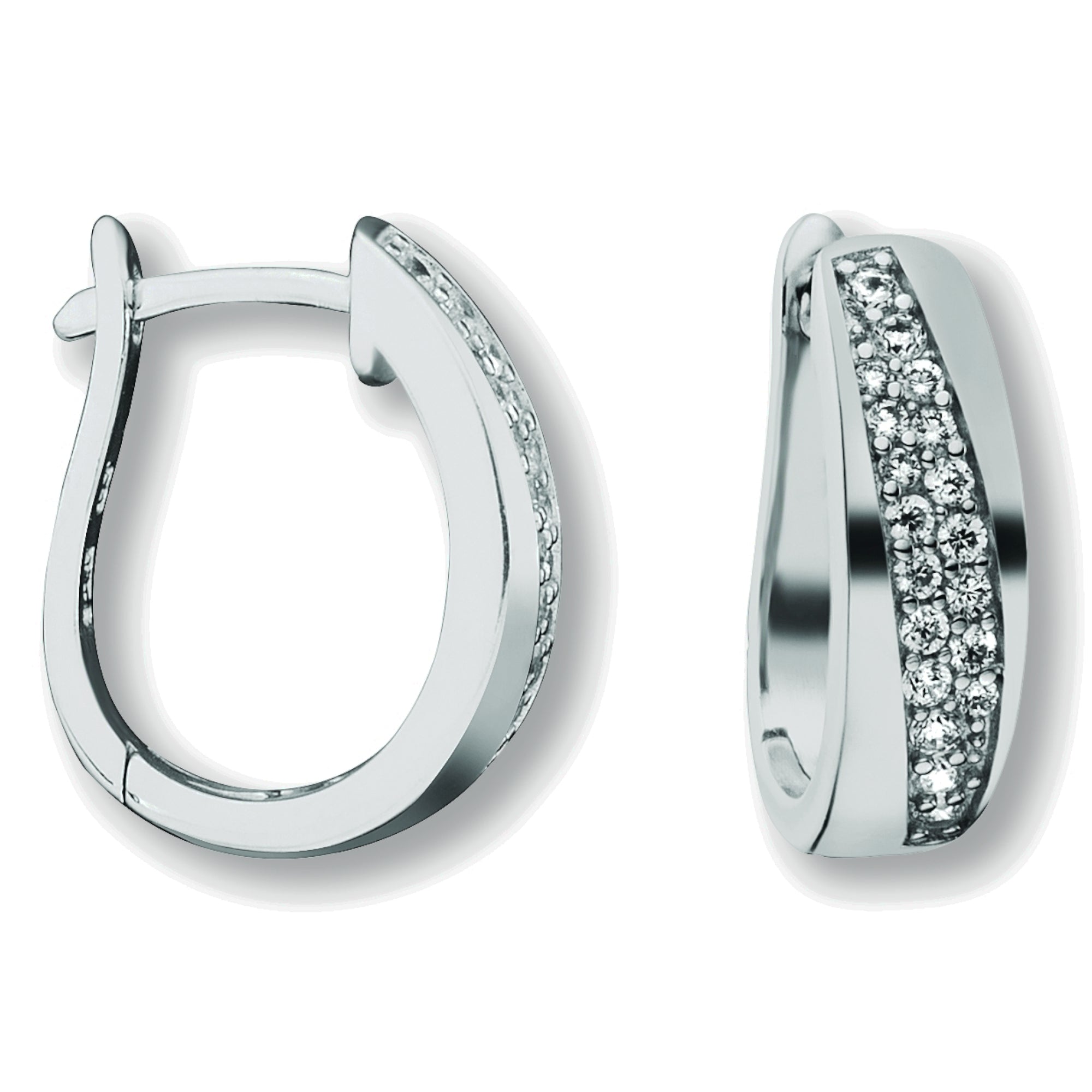Zirkonia Ohrringe Creolen aus 925er Silber von ONE ELEMENT – Bild 1