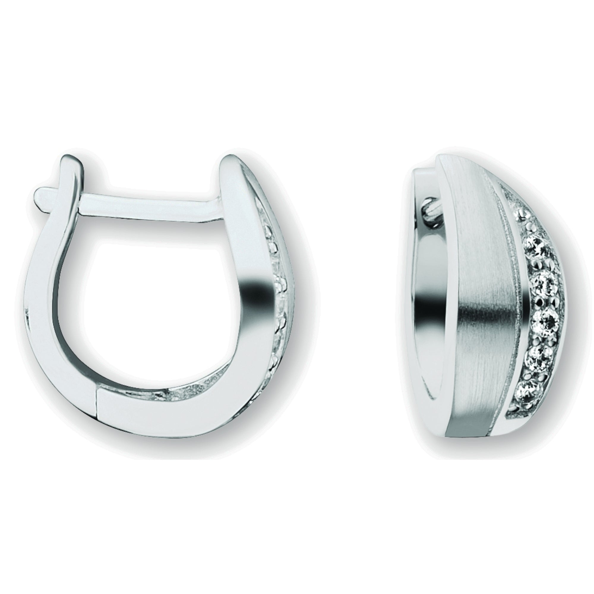 Zirkonia Ohrringe Creolen aus 925er Silber von ONE ELEMENT – Bild 1