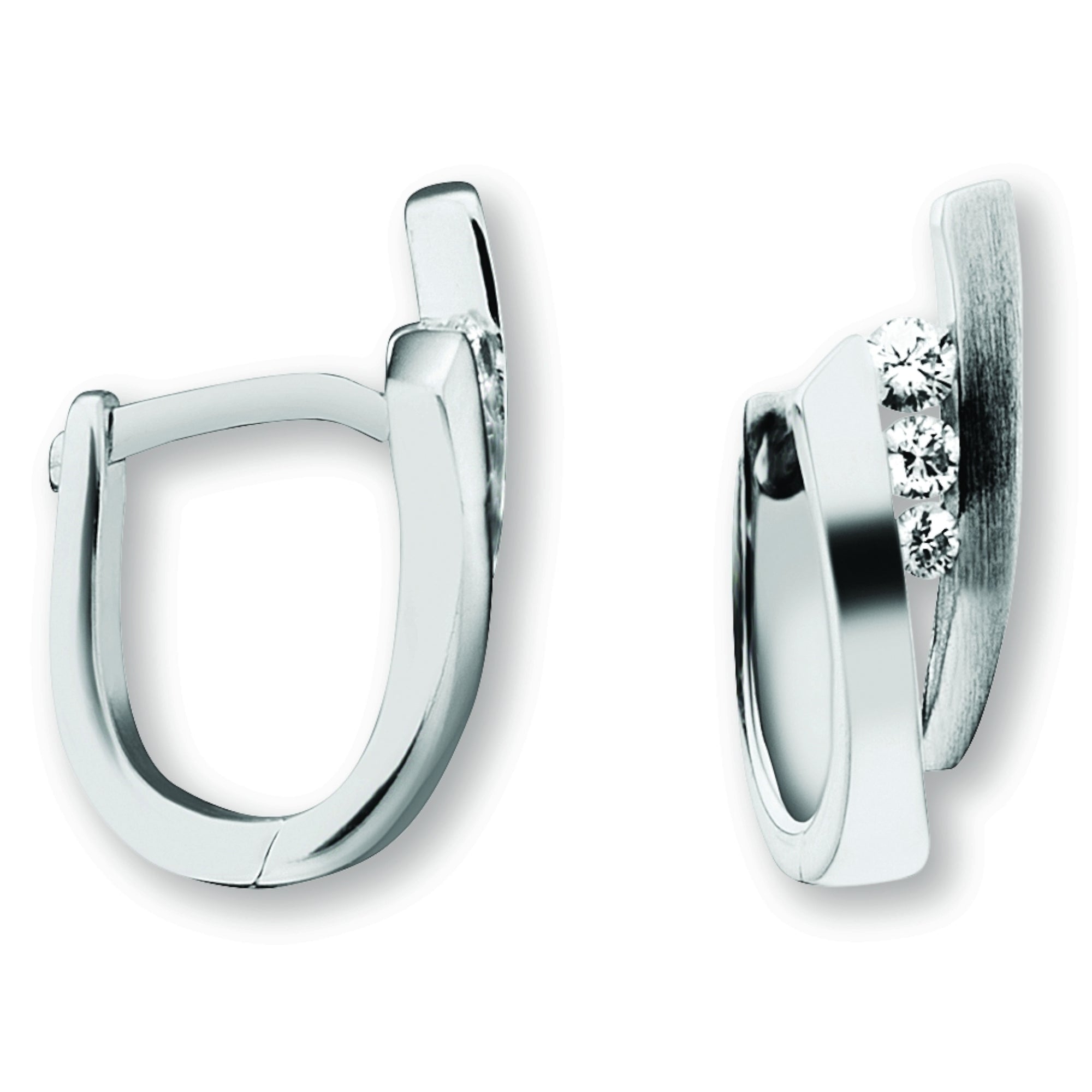 Zirkonia Ohrringe Creolen aus 925er Silber von ONE ELEMENT – Bild 1