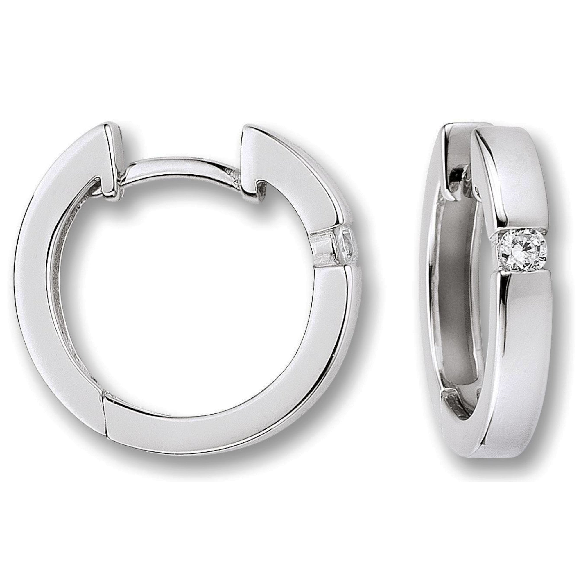 Zirkonia Ohrringe Creolen aus 925er Silber Ø 2,7 x 15,7 mm von ONE ELEMENT – Bild 1