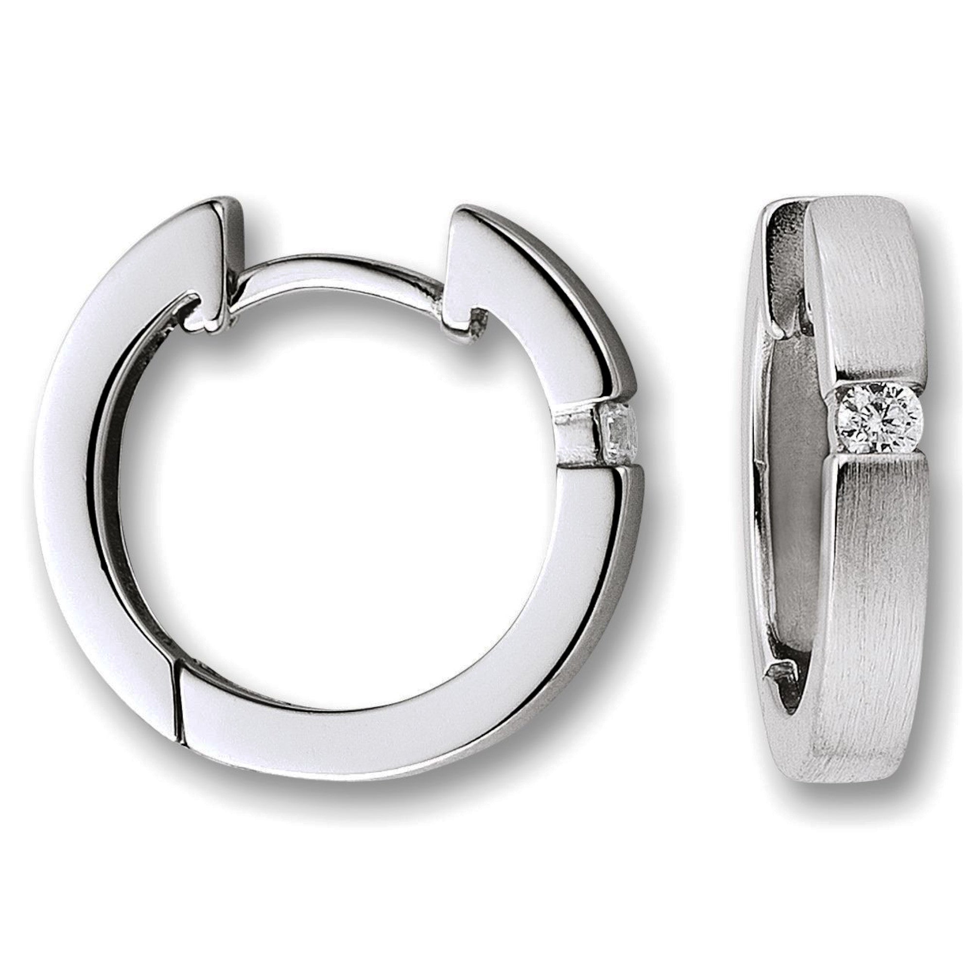 Zirkonia Ohrringe Creolen aus 925er Silber Ø 2,7 x 15,7 mm von ONE ELEMENT – Bild 1